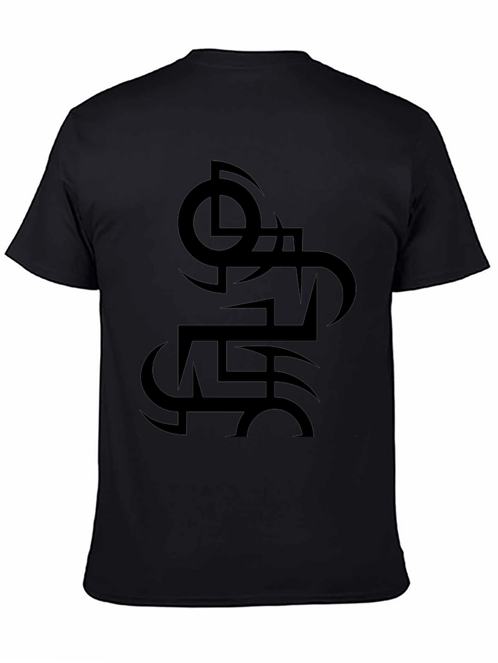 Abstract Graphic Tee - Black Cotton Blend