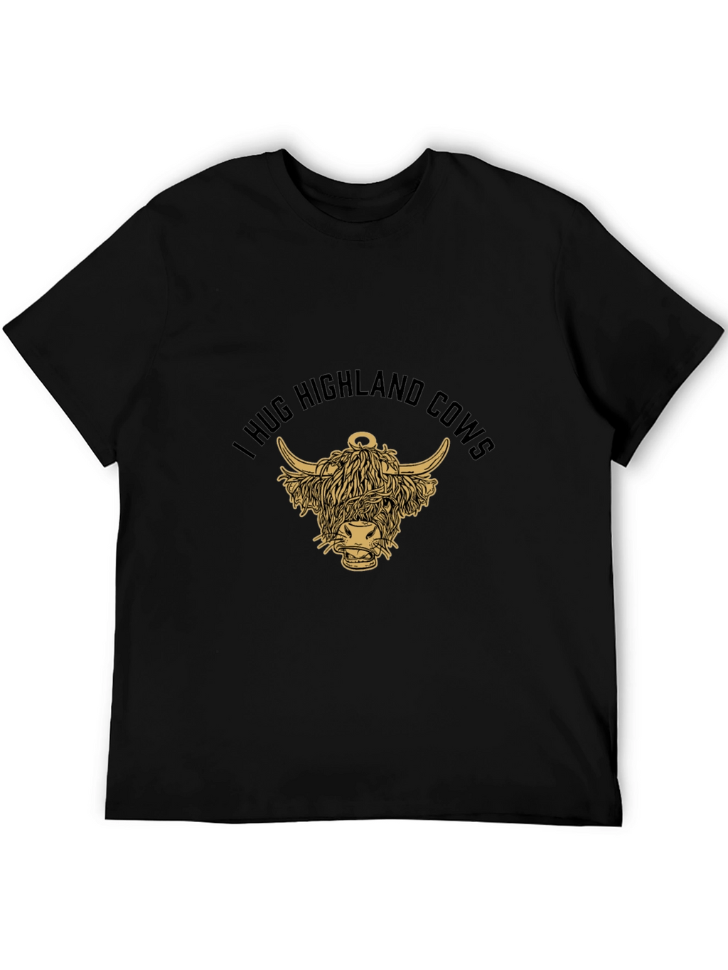 I Hug Highland Cows T-Shirt - Black Graphic Tee