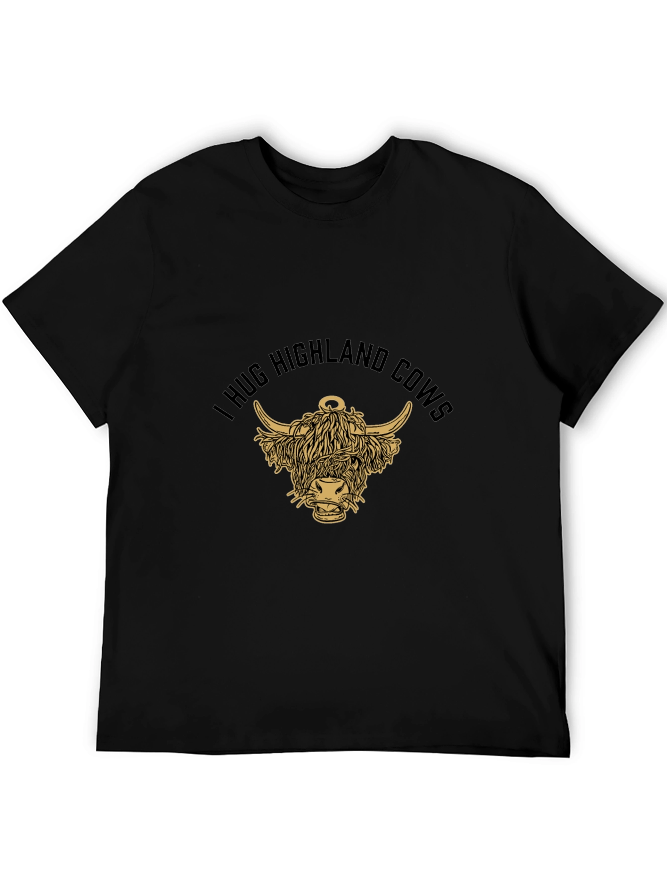 I Hug Highland Cows T-Shirt - Black Graphic Tee