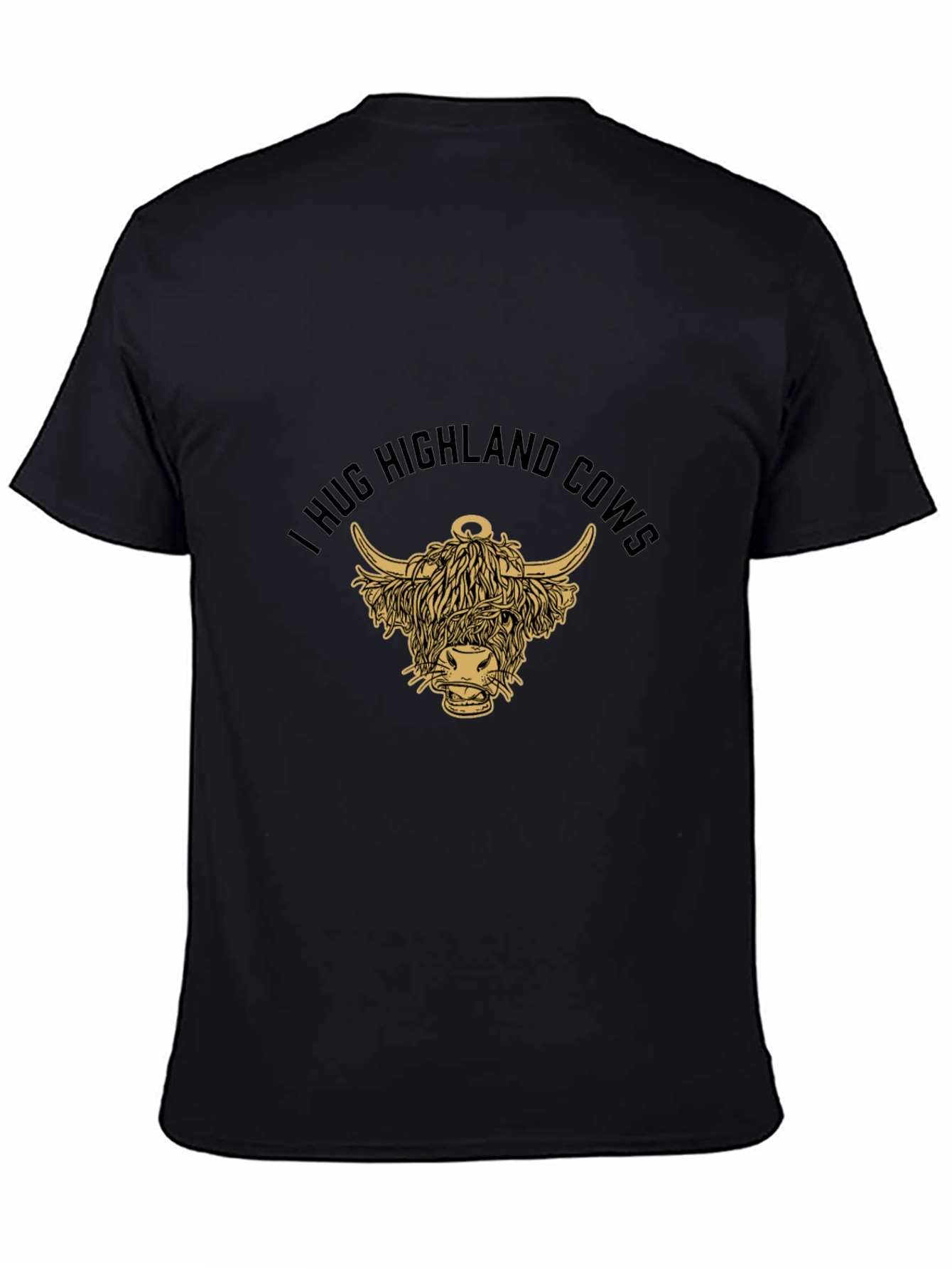 I Hug Highland Cows T-Shirt - Black Graphic Tee