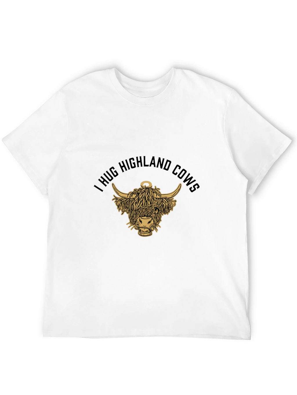 I Hug Highland Cows T-Shirt - Black Graphic Tee