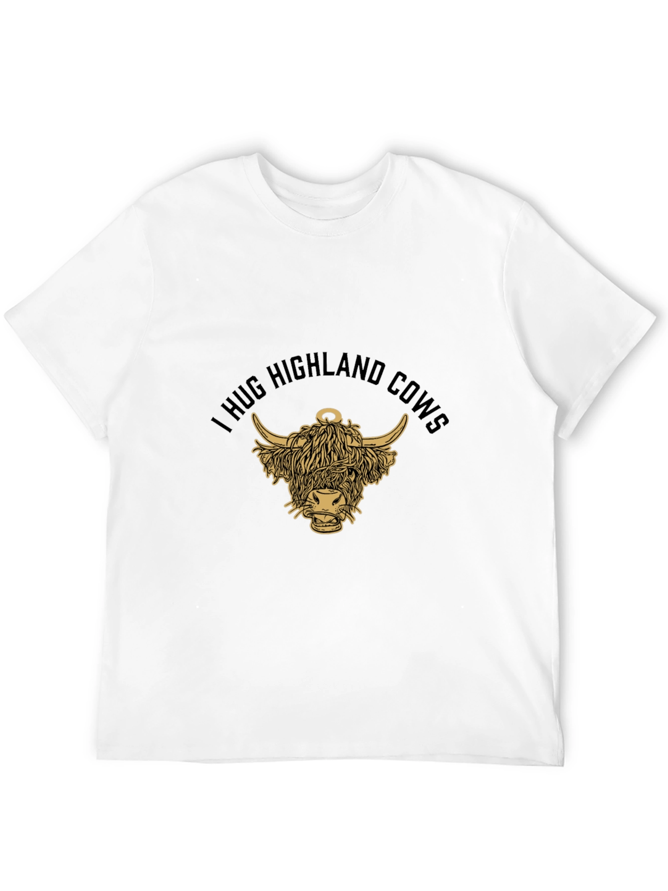 I Hug Highland Cows T-Shirt - Black Graphic Tee