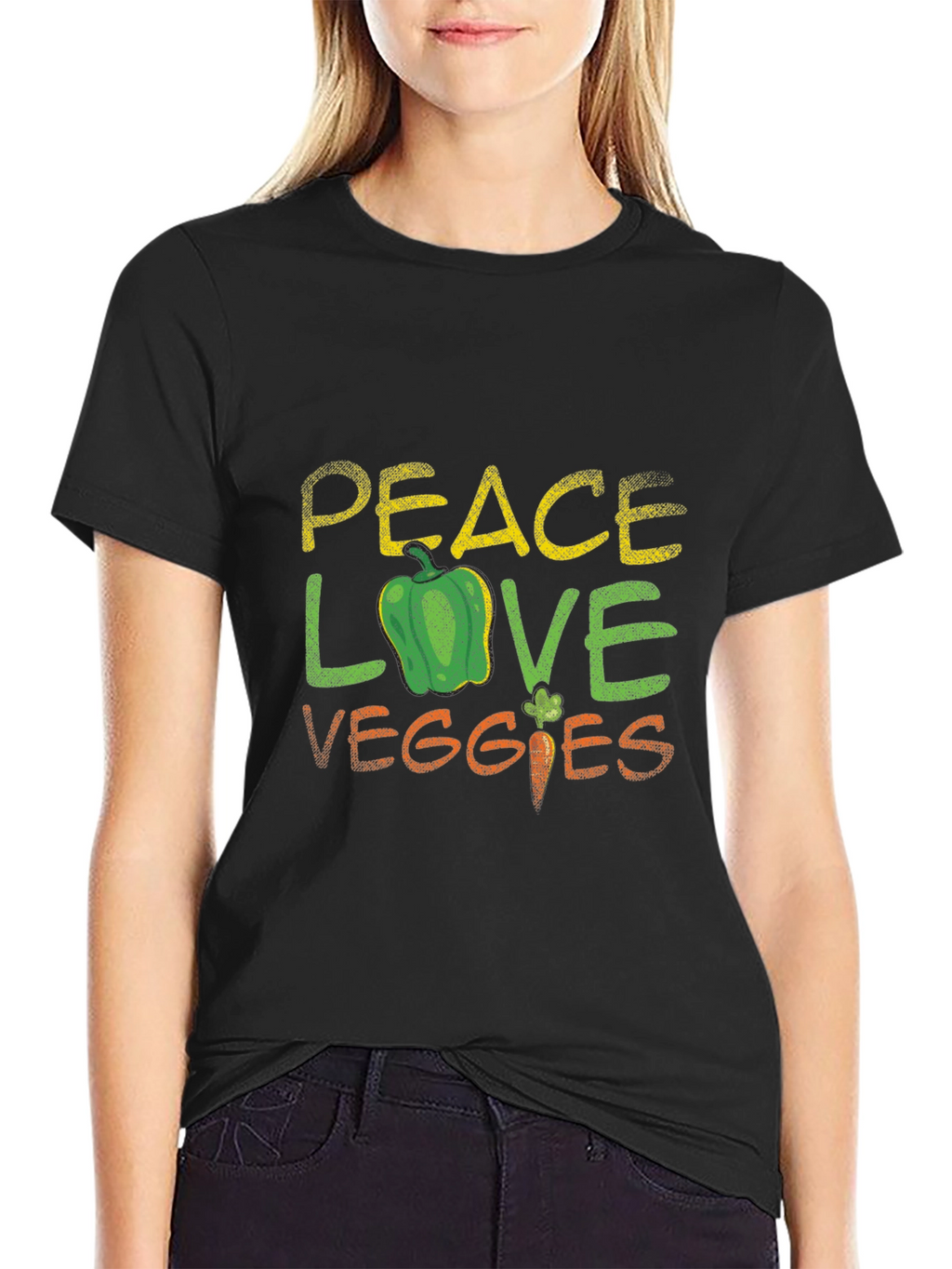 Peace Love Veggies T-Shirt - Vegetarian Gift