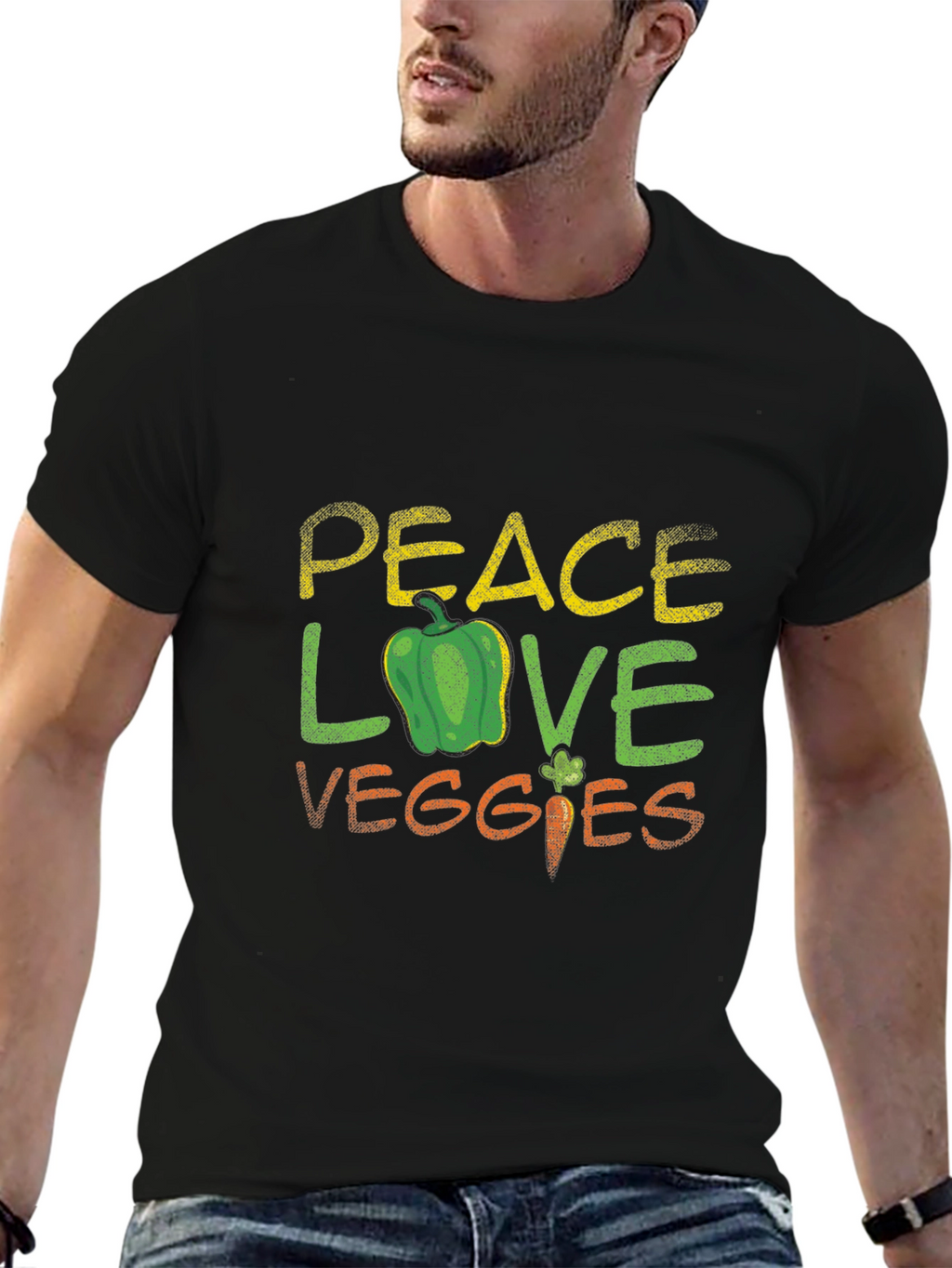 Peace Love Veggies T-Shirt - Vegetarian Gift