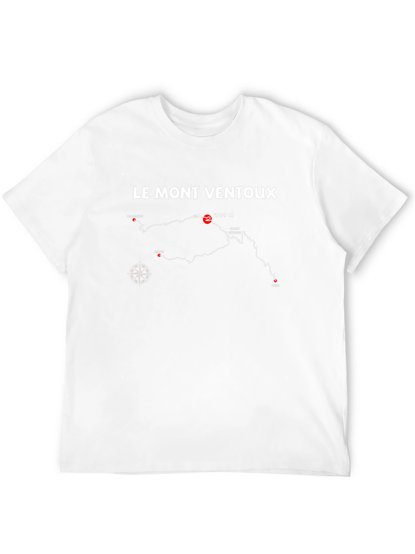 Le Mont Ventoux Map T-Shirt - Black