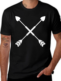Crossed Arrows Graphic Tee - Stylish Black Shirt