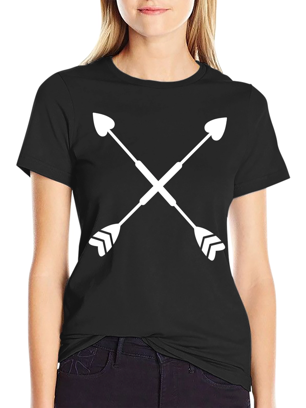 Crossed Arrows Graphic Tee - Stylish Black Shirt