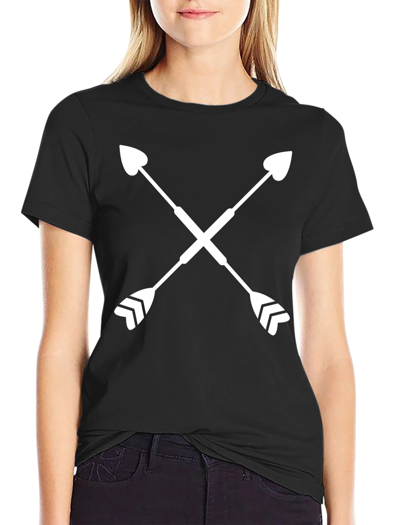 Crossed Arrows Graphic Tee - Stylish Black Shirt