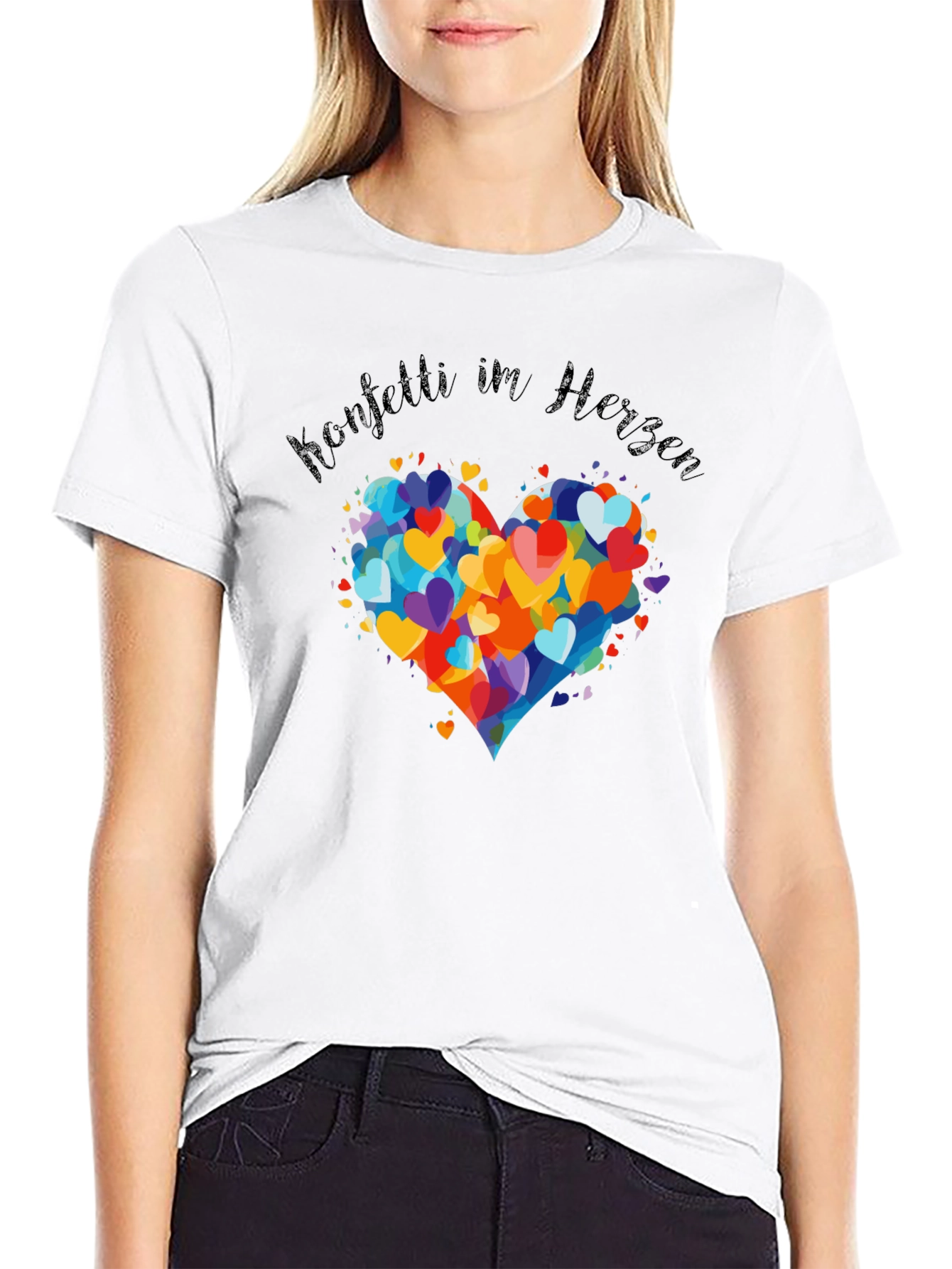 Confetti Heart T-Shirt - Stylish Graphic Tee