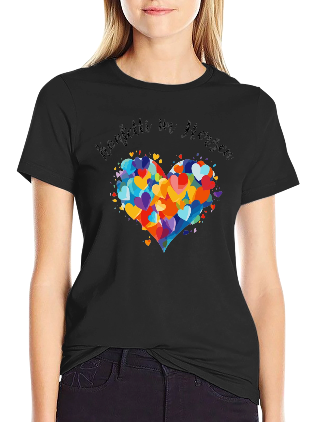 Confetti Heart T-Shirt - Stylish Graphic Tee