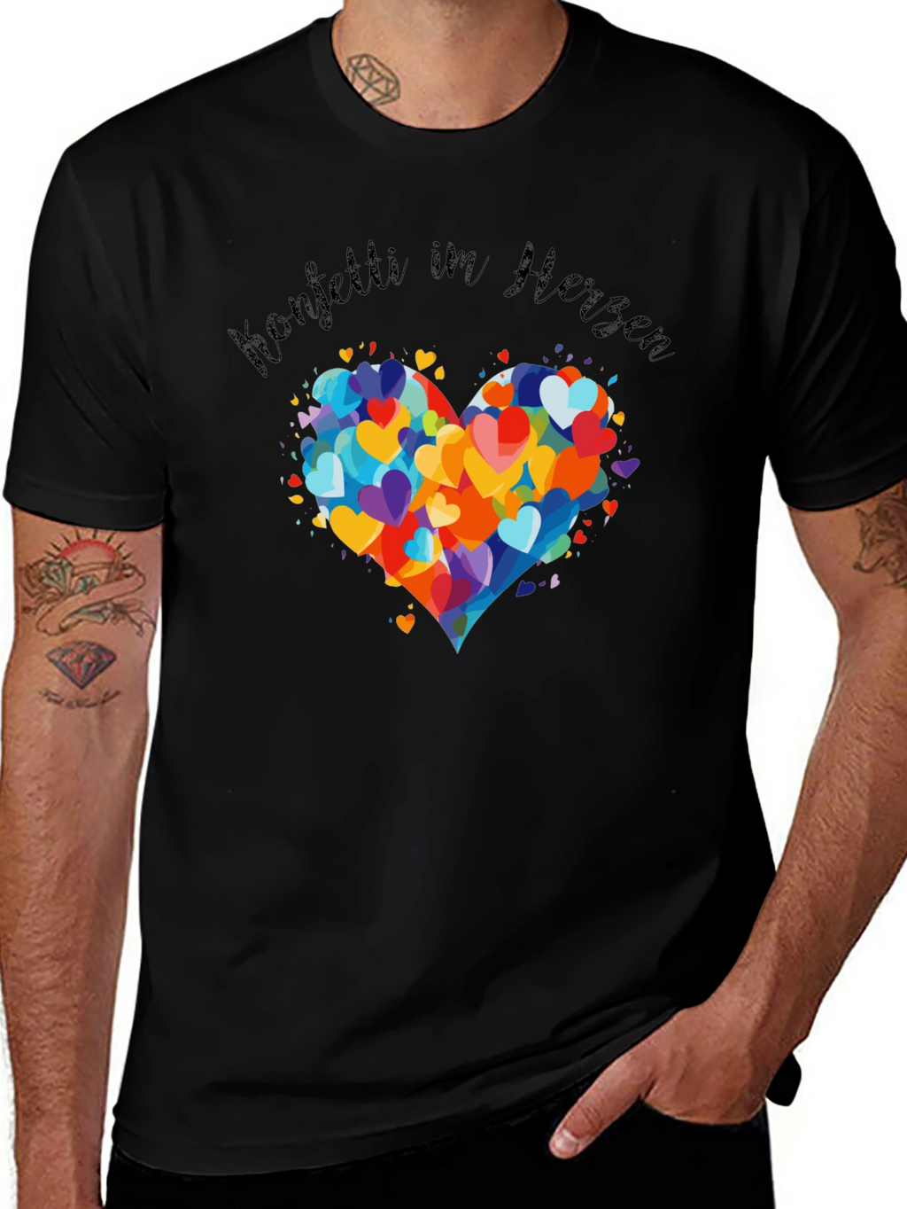 Confetti Heart T-Shirt - Stylish Graphic Tee