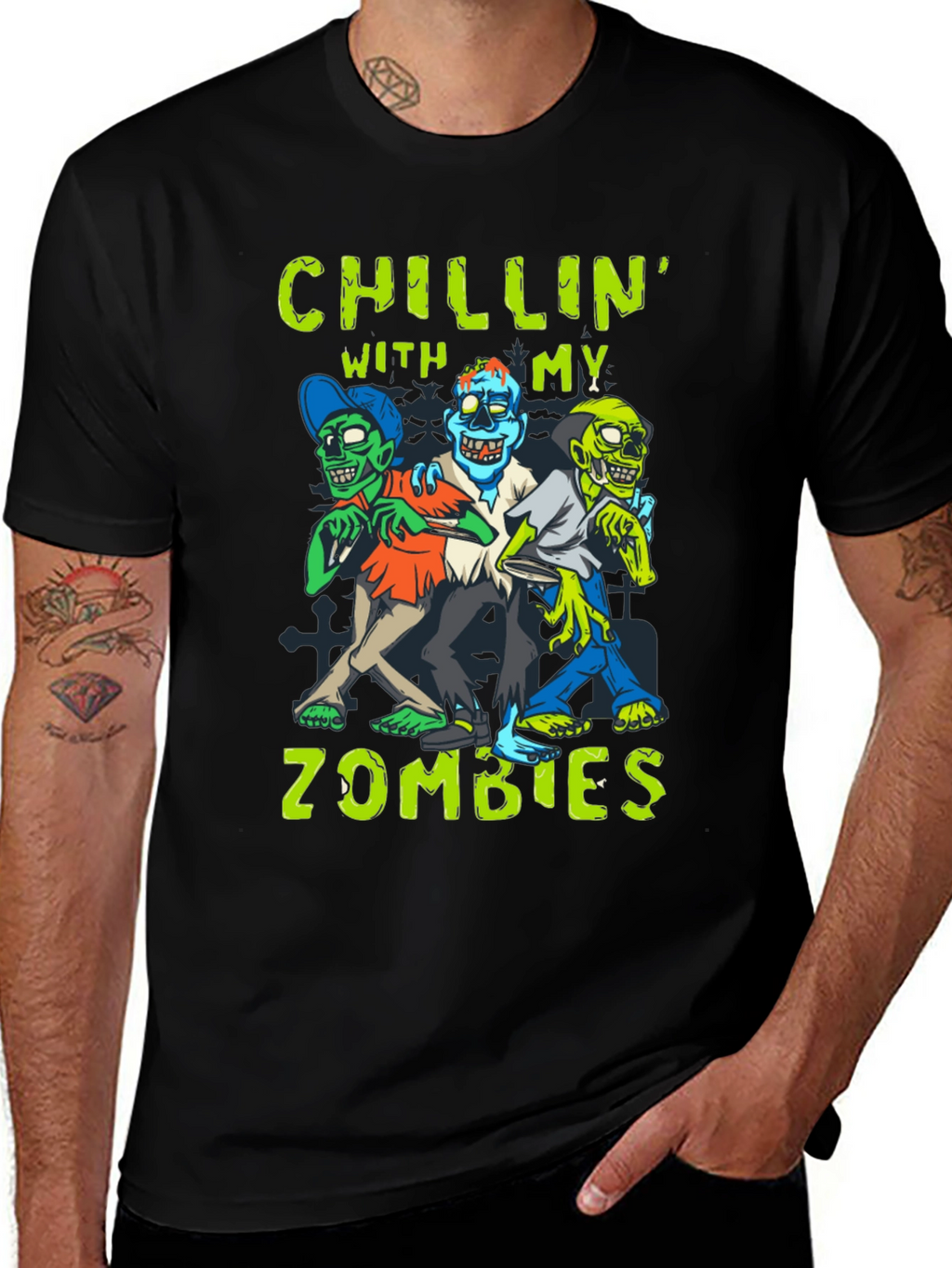 Chillin With My Zombies Graphic T-Shirt