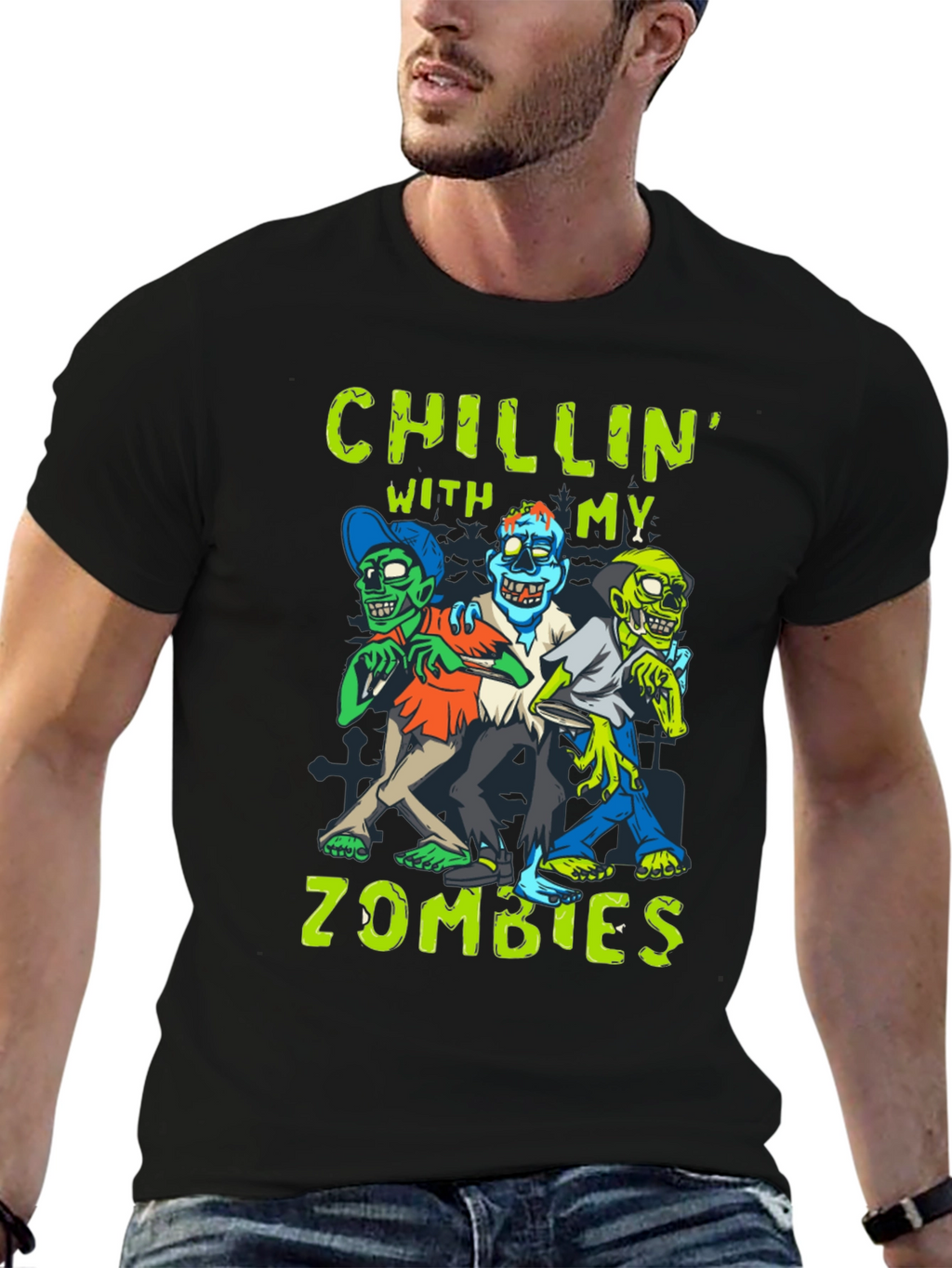 Chillin With My Zombies Graphic T-Shirt