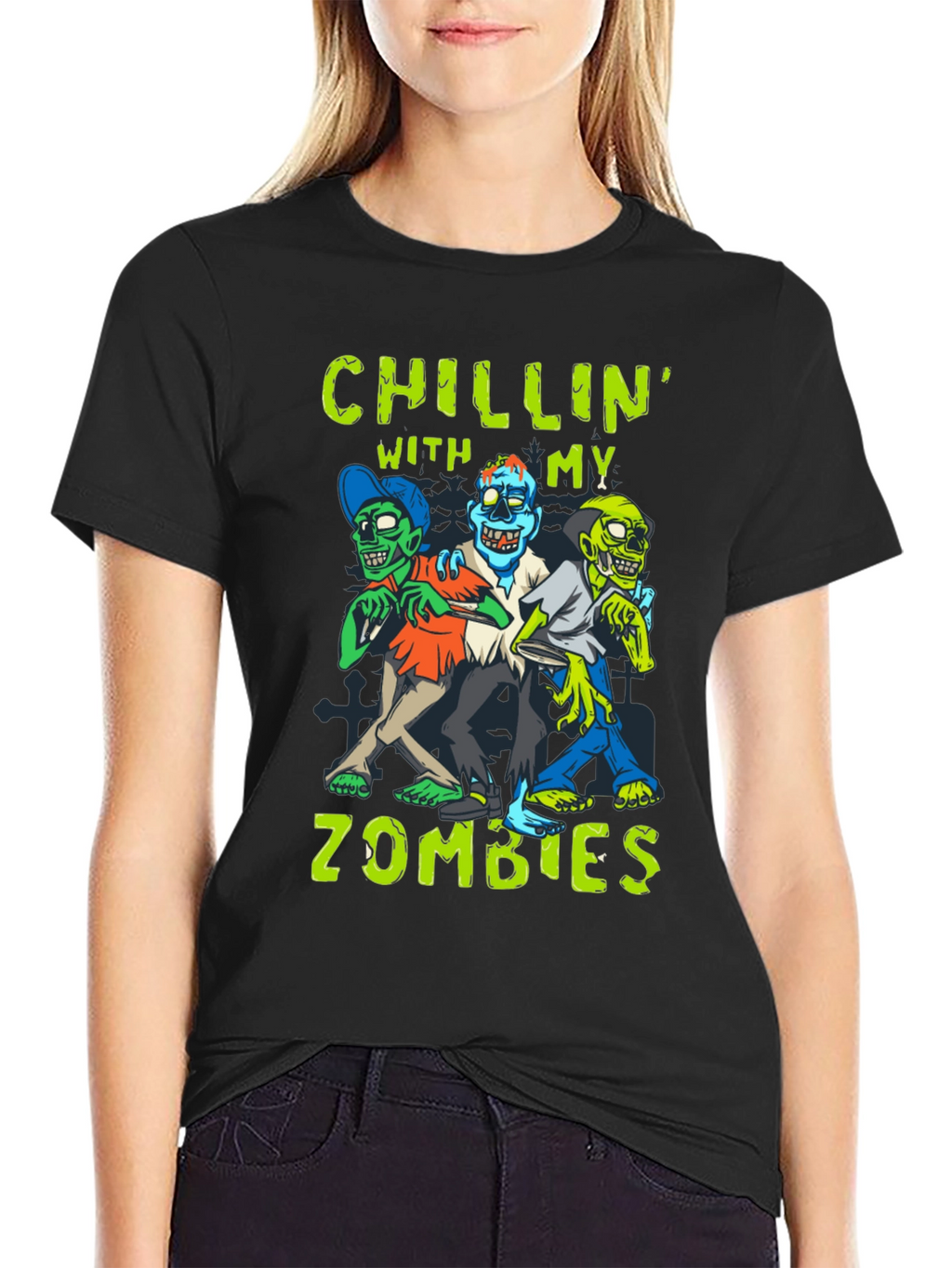 Chillin With My Zombies Graphic T-Shirt