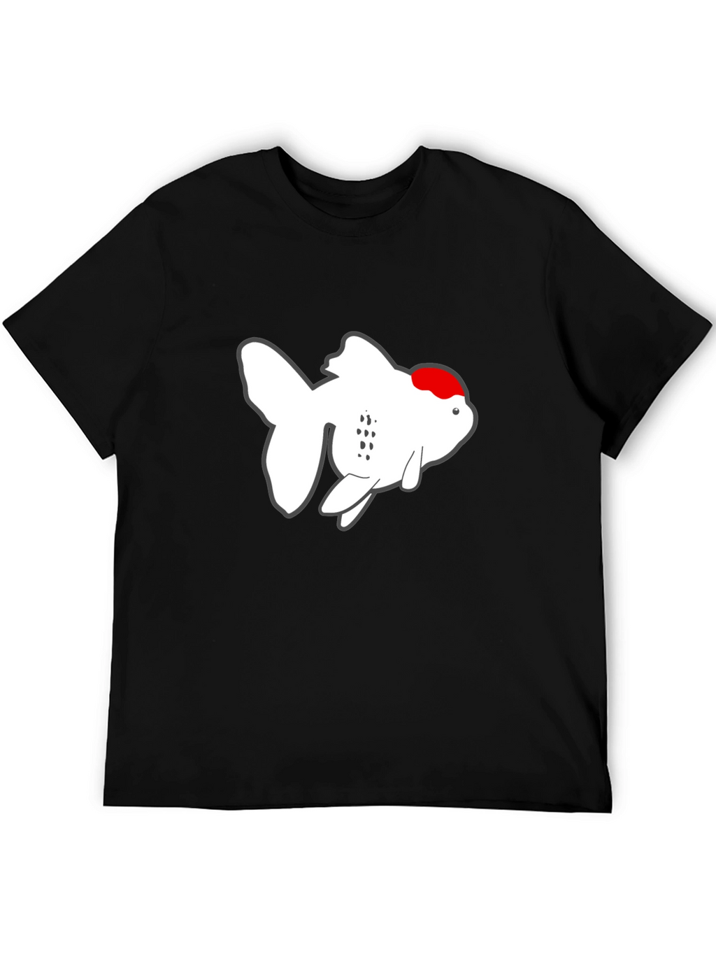 Cool Goldfish Graphic Tee - Black Cotton T-Shirt