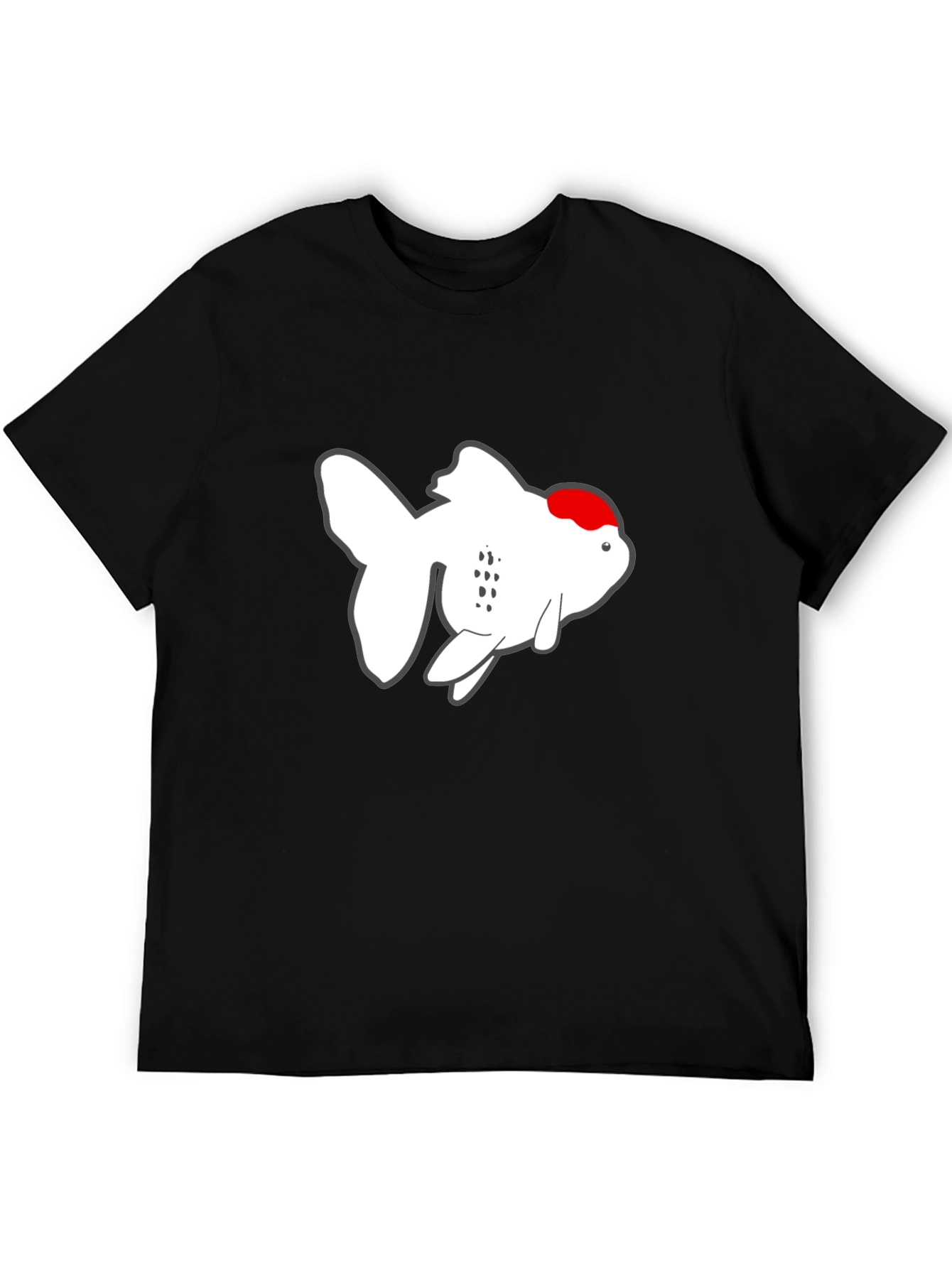 Cool Goldfish Graphic Tee - Black Cotton T-Shirt