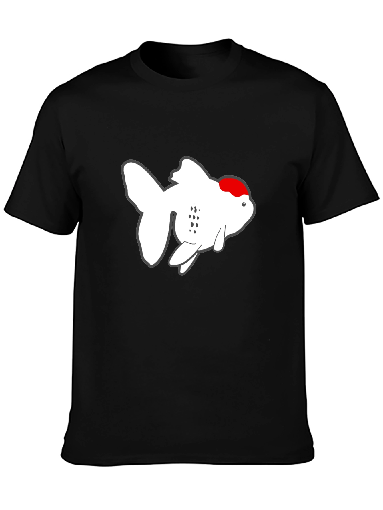 Cool Goldfish Graphic Tee - Black Cotton T-Shirt