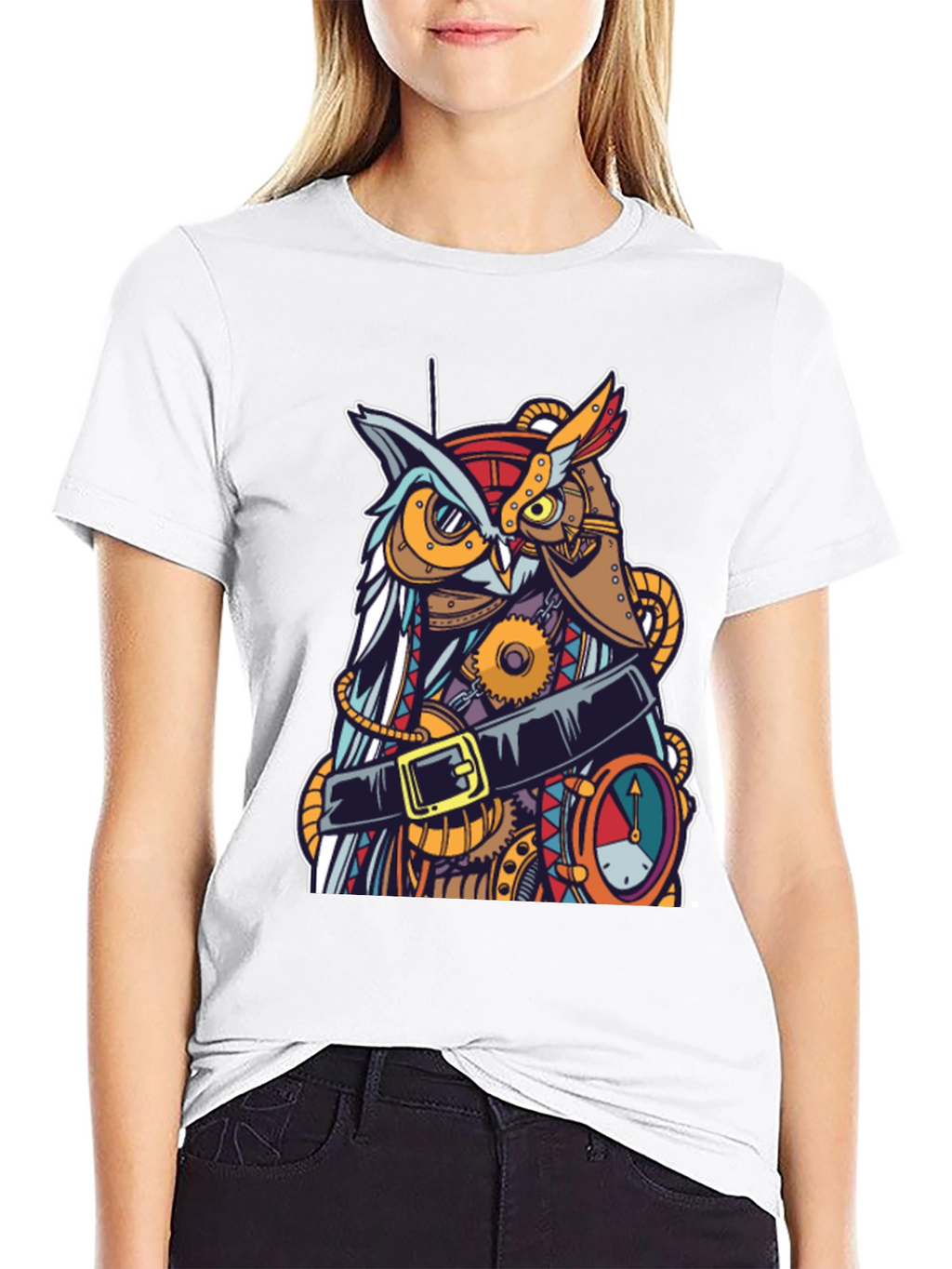 Steampunk Owl Graphic T-Shirt - Unique Design