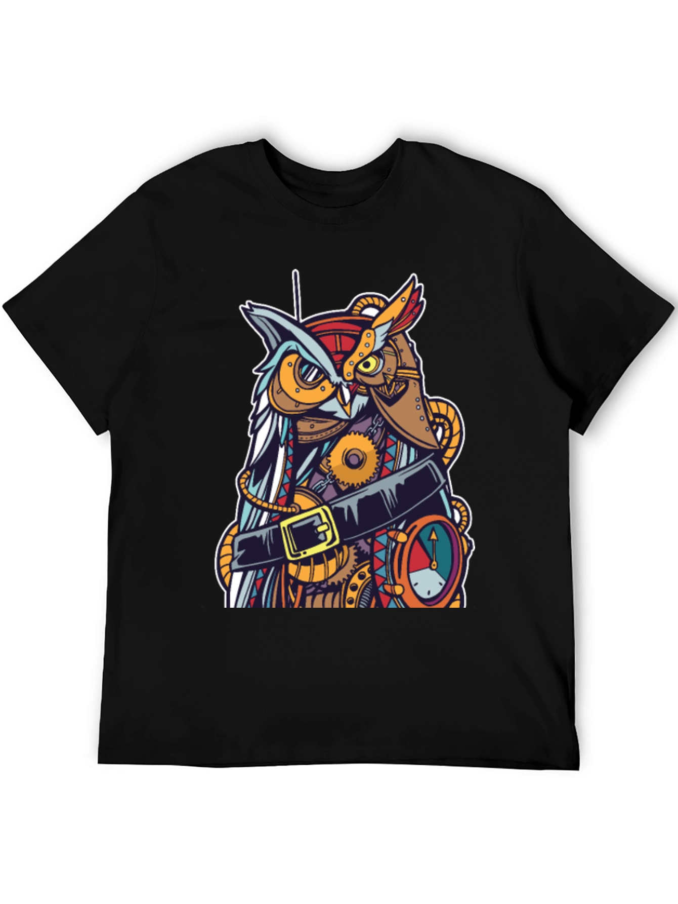 Steampunk Owl Graphic T-Shirt - Unique Design