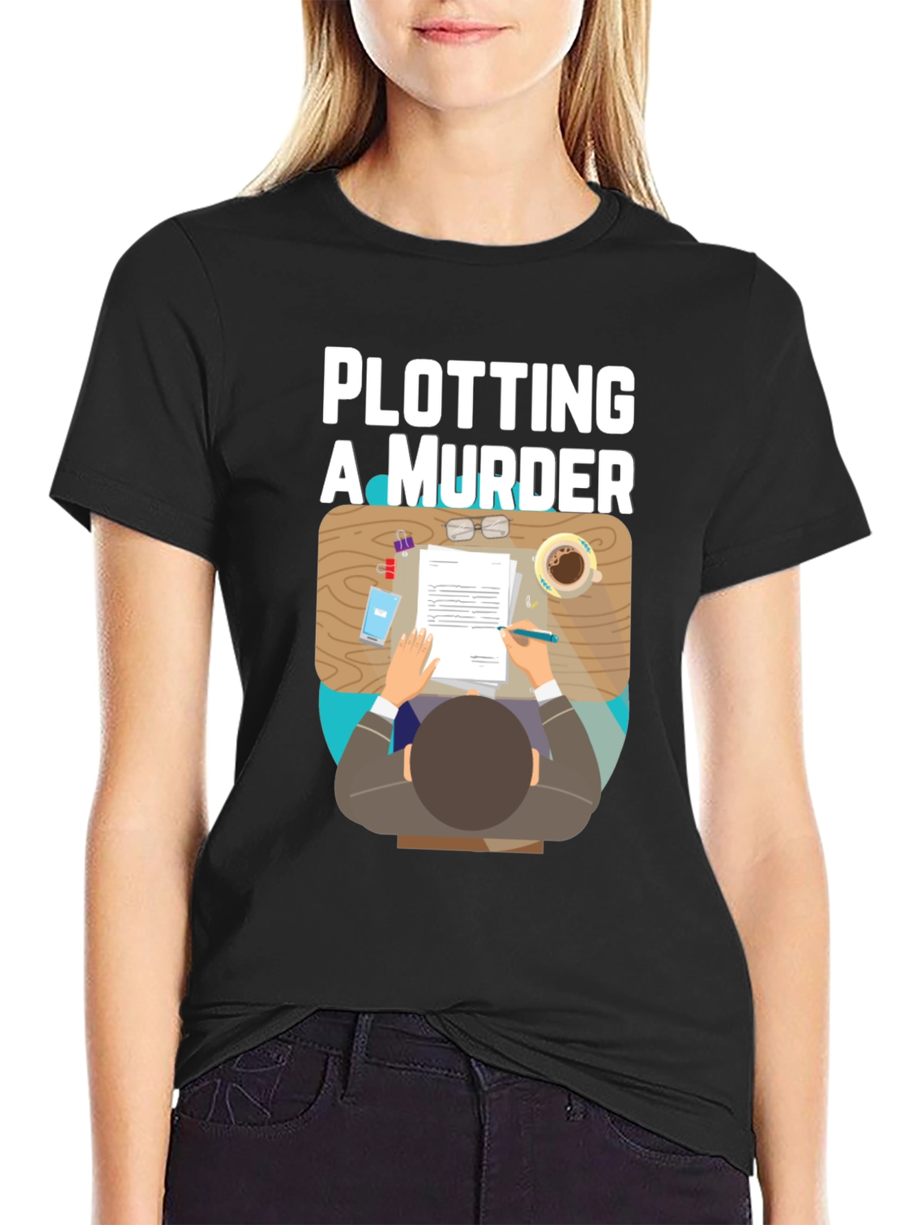 Plotting A Murder T-Shirt - Funny Novelty Tee