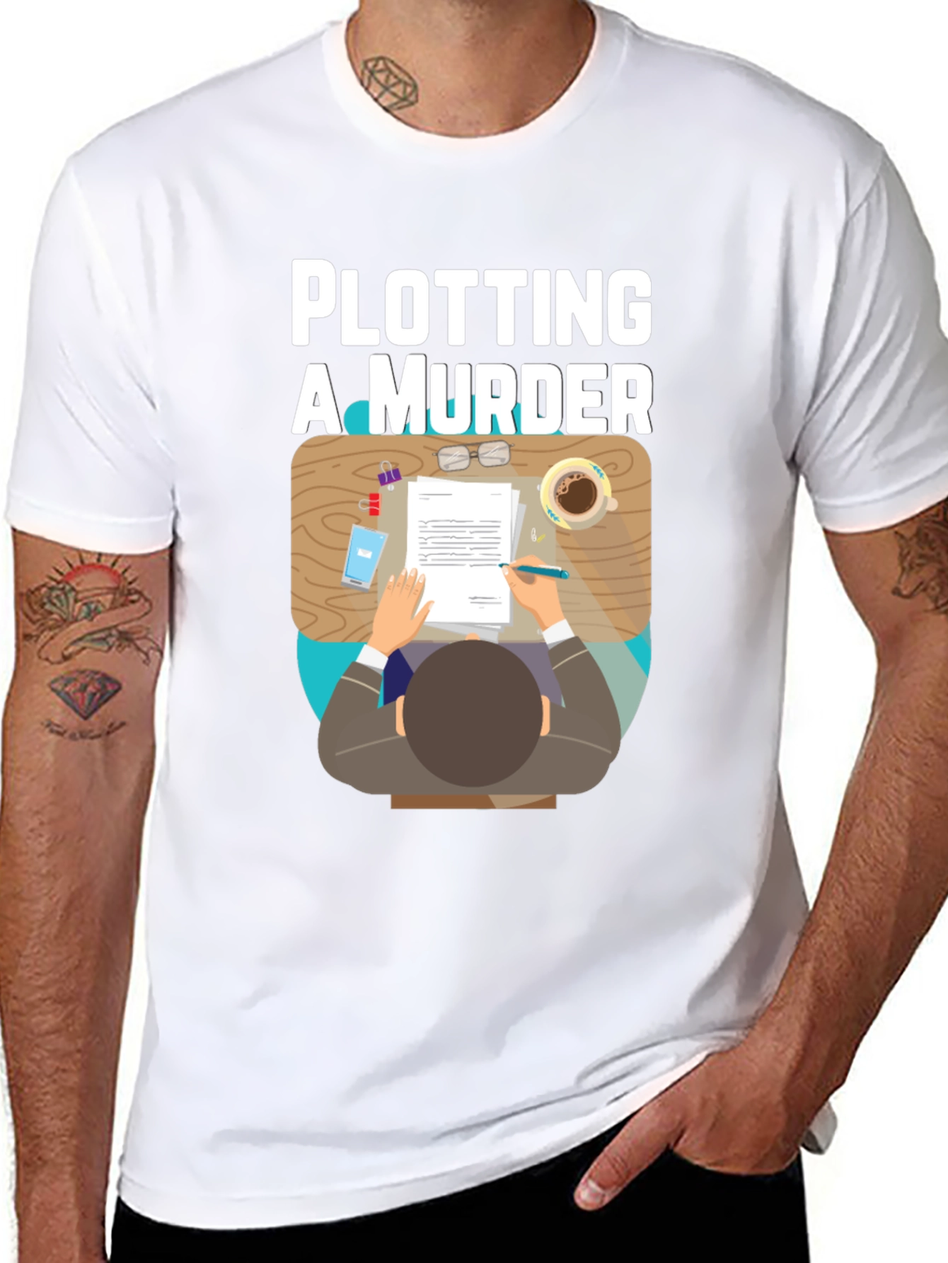 Plotting A Murder T-Shirt - Funny Novelty Tee