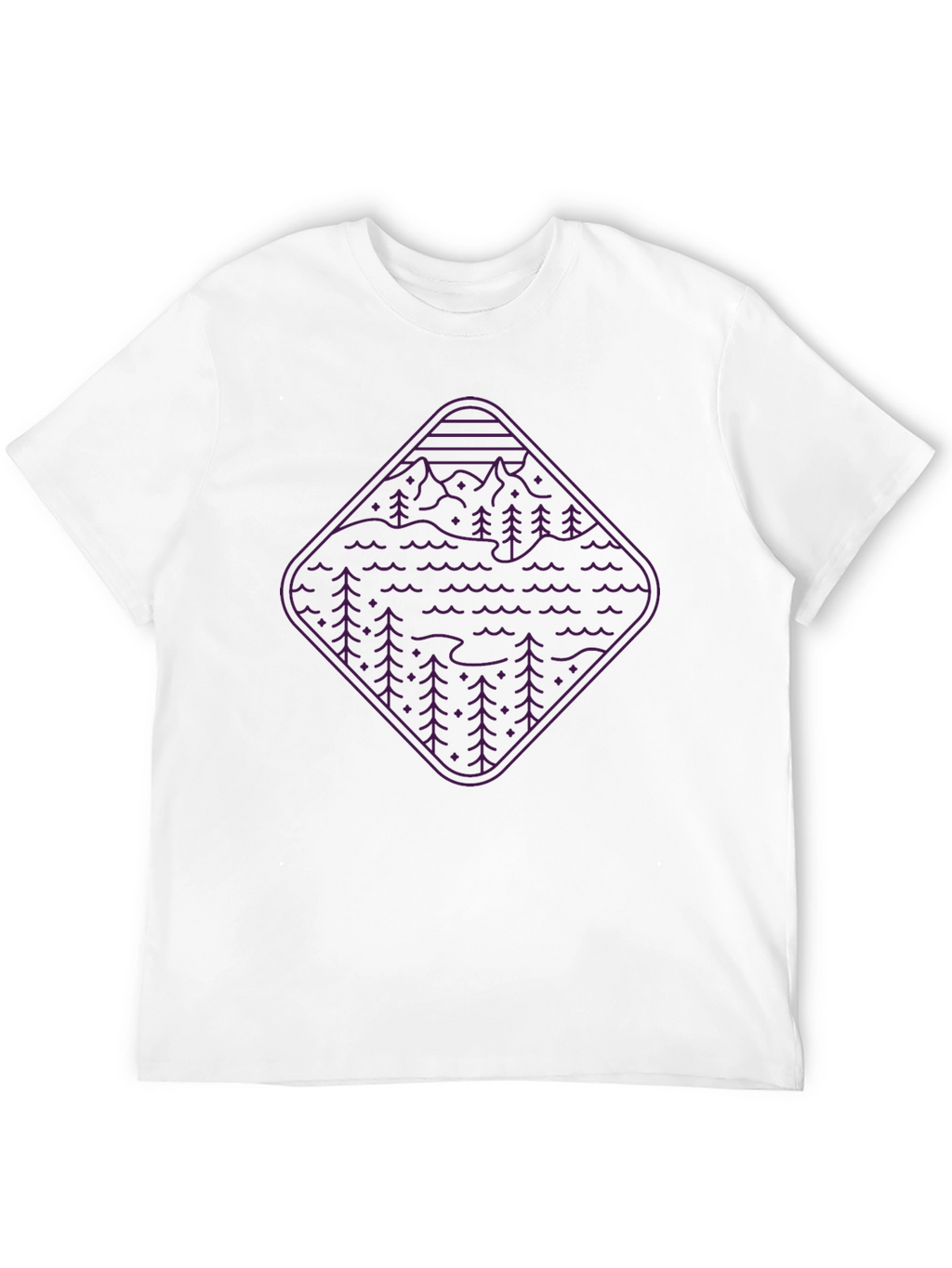 Nature Graphic Tee - Mountain & Forest Design