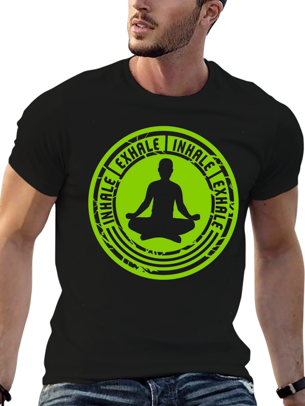 Yoga Meditation Inhale Exhale Black T-Shirt