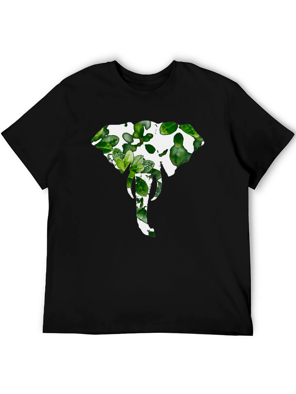 Elephant Plant Graphic Tee - Stylish Black Shirt