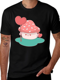 Heart Mushroom Graphic Tee - Cute & Unique