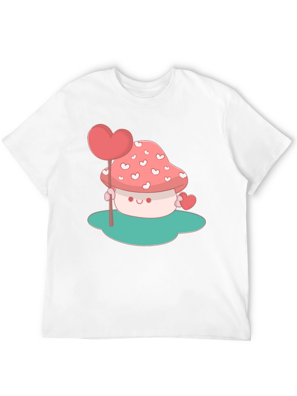 Heart Mushroom Graphic Tee - Cute & Unique