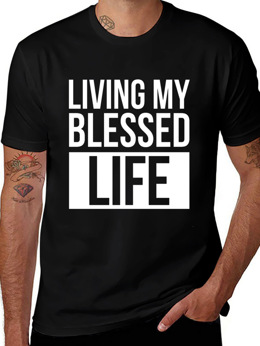 Living My Blessed Life T-Shirt - Black