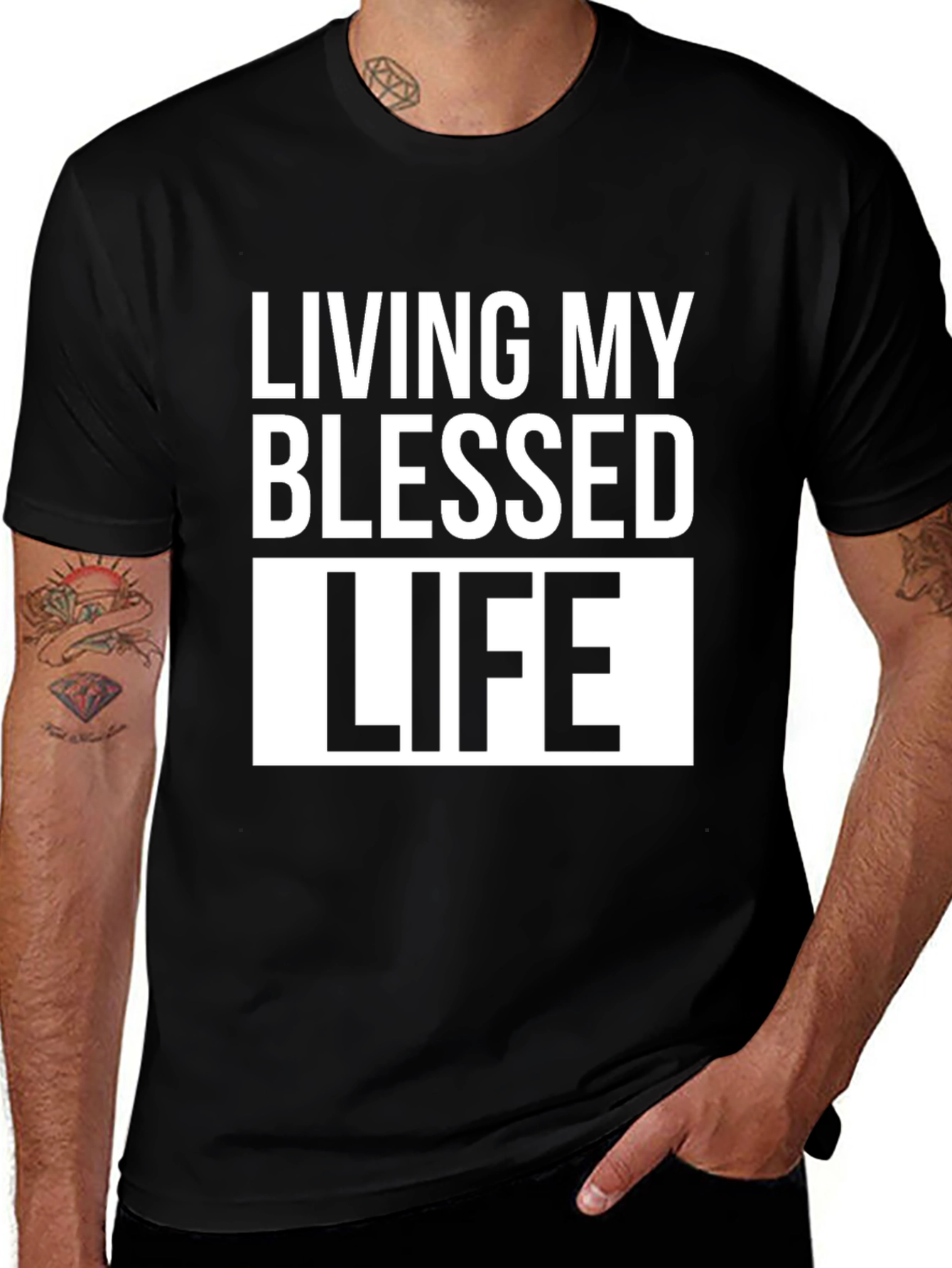 Living My Blessed Life T-Shirt - Black