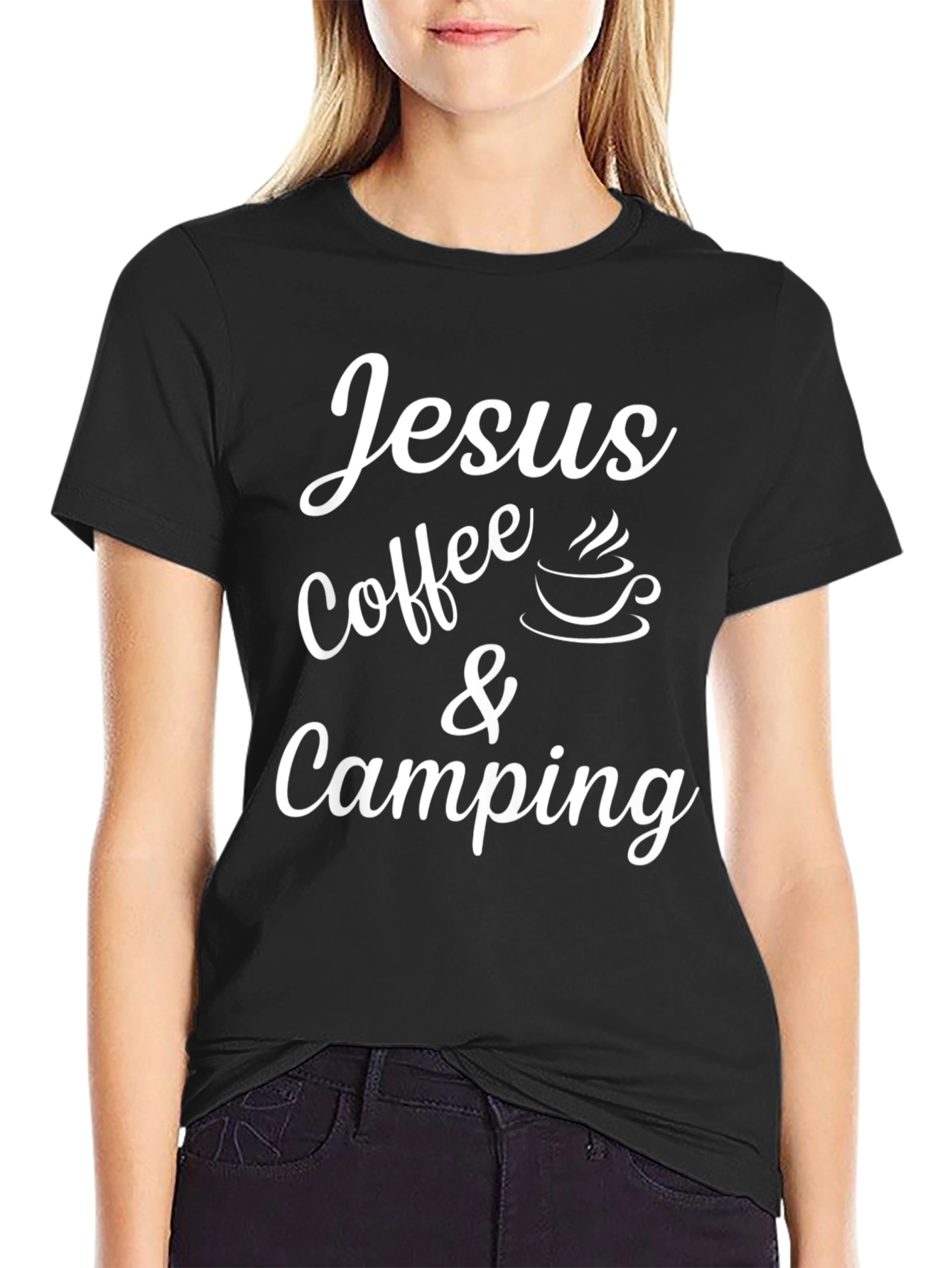 Jesus Coffee & Camping Black T-Shirt
