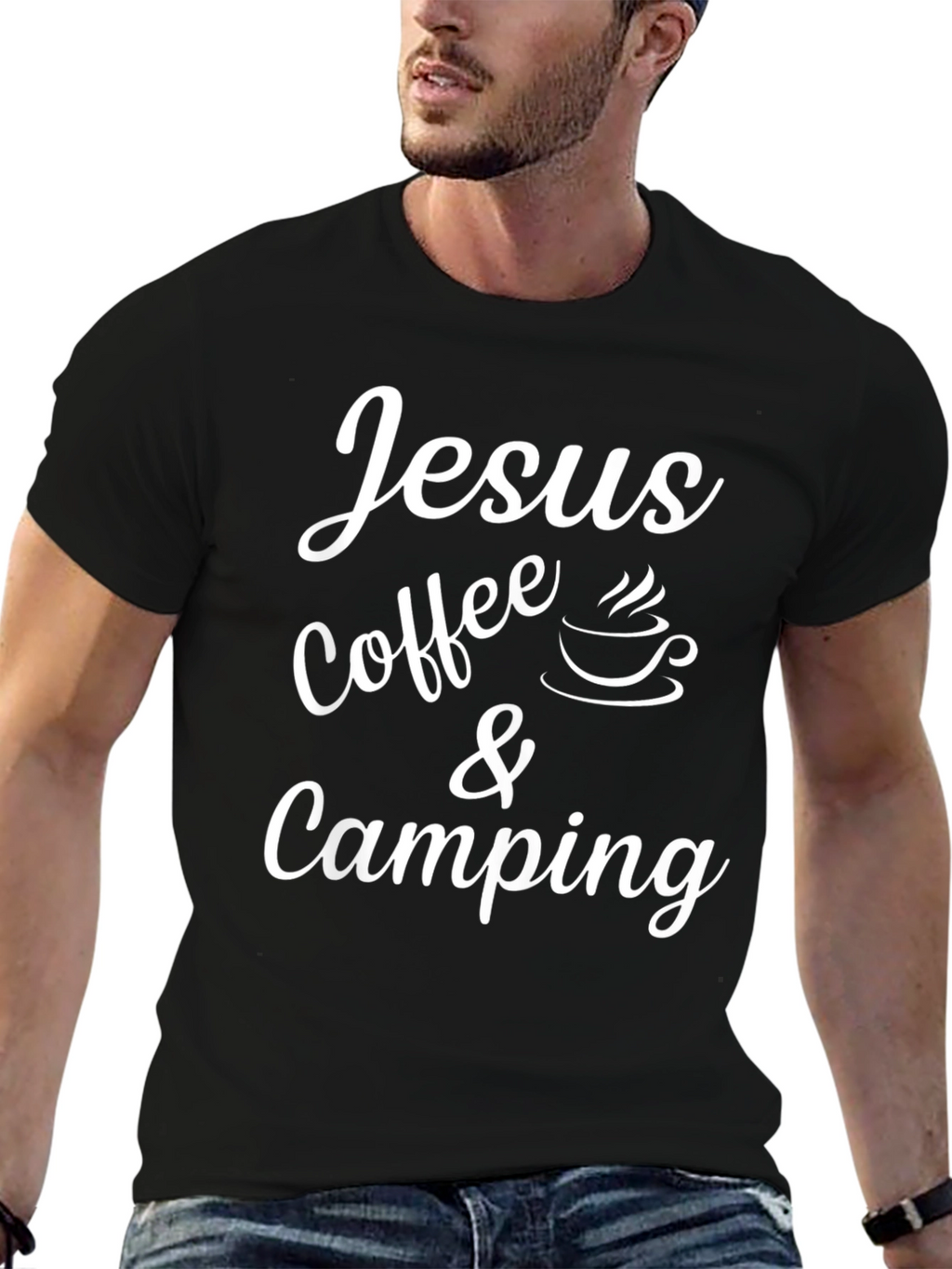 Jesus Coffee & Camping Black T-Shirt