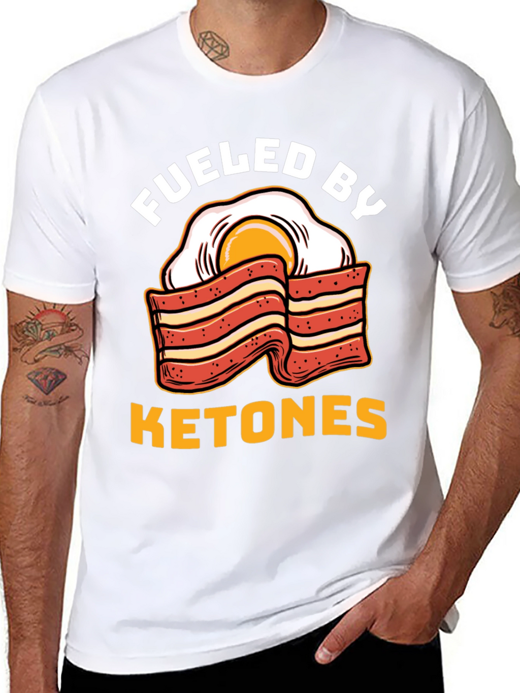 Funny Ketones Bacon & Egg Graphic T-Shirt