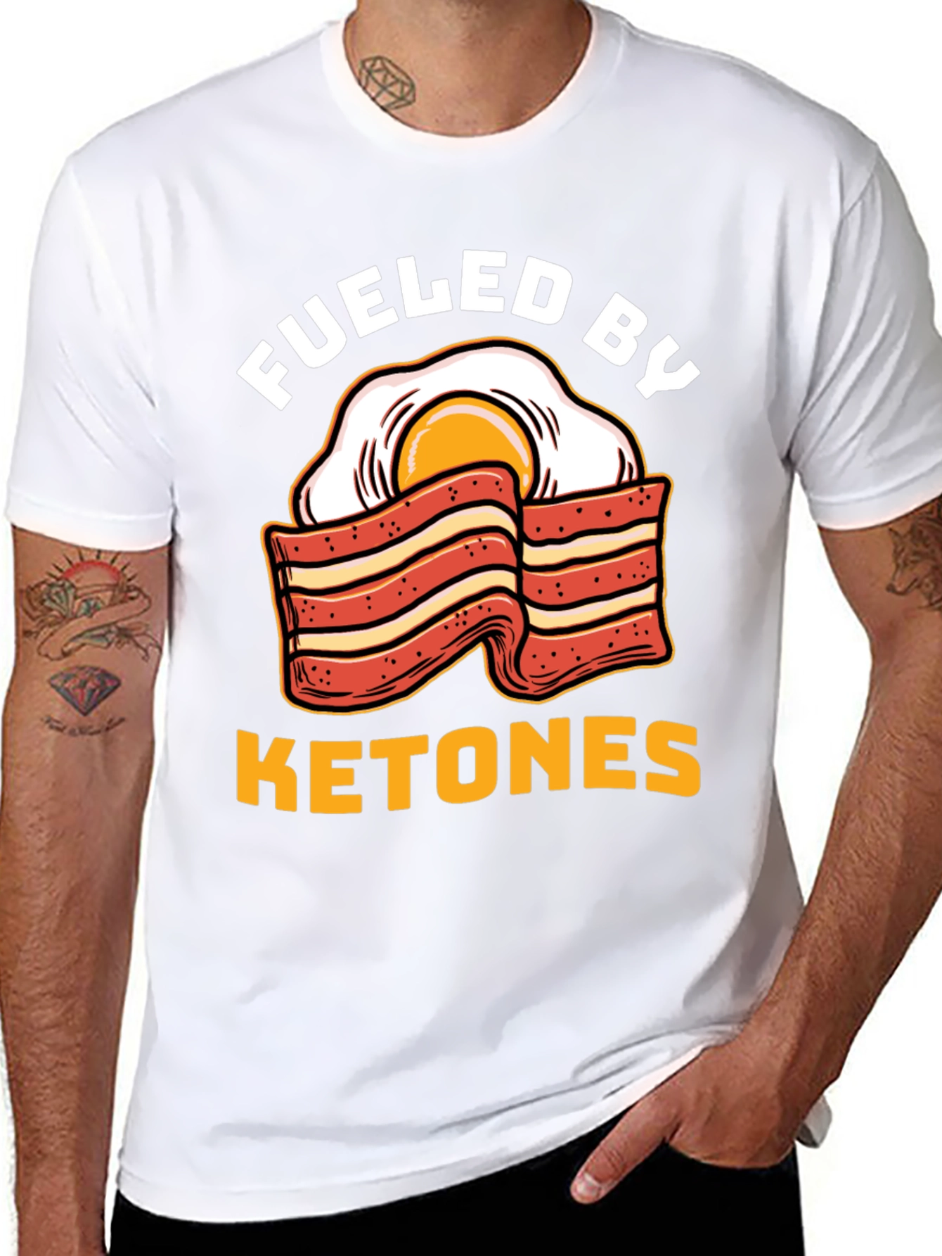 Funny Ketones Bacon & Egg Graphic T-Shirt