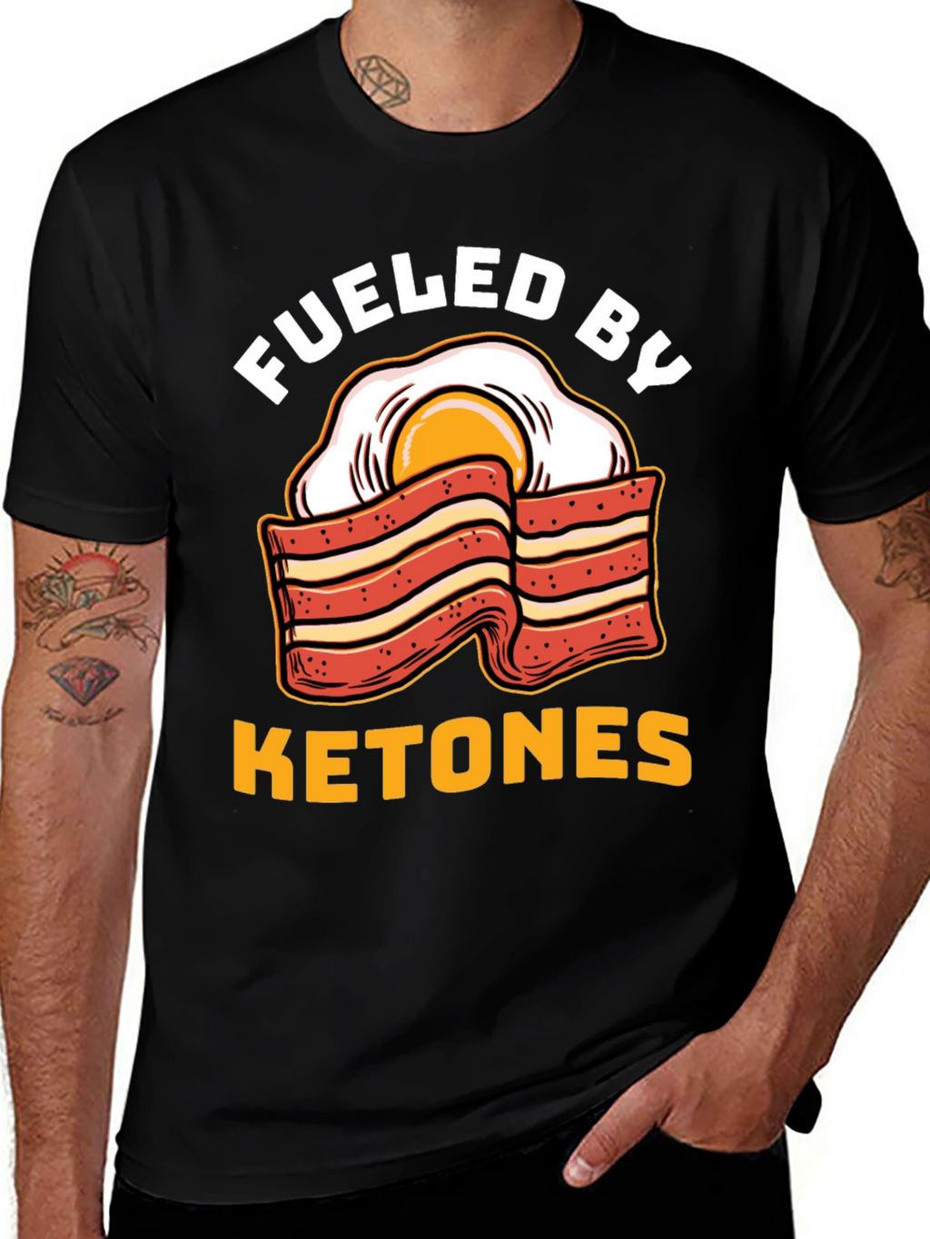 Funny Ketones Bacon & Egg Graphic T-Shirt