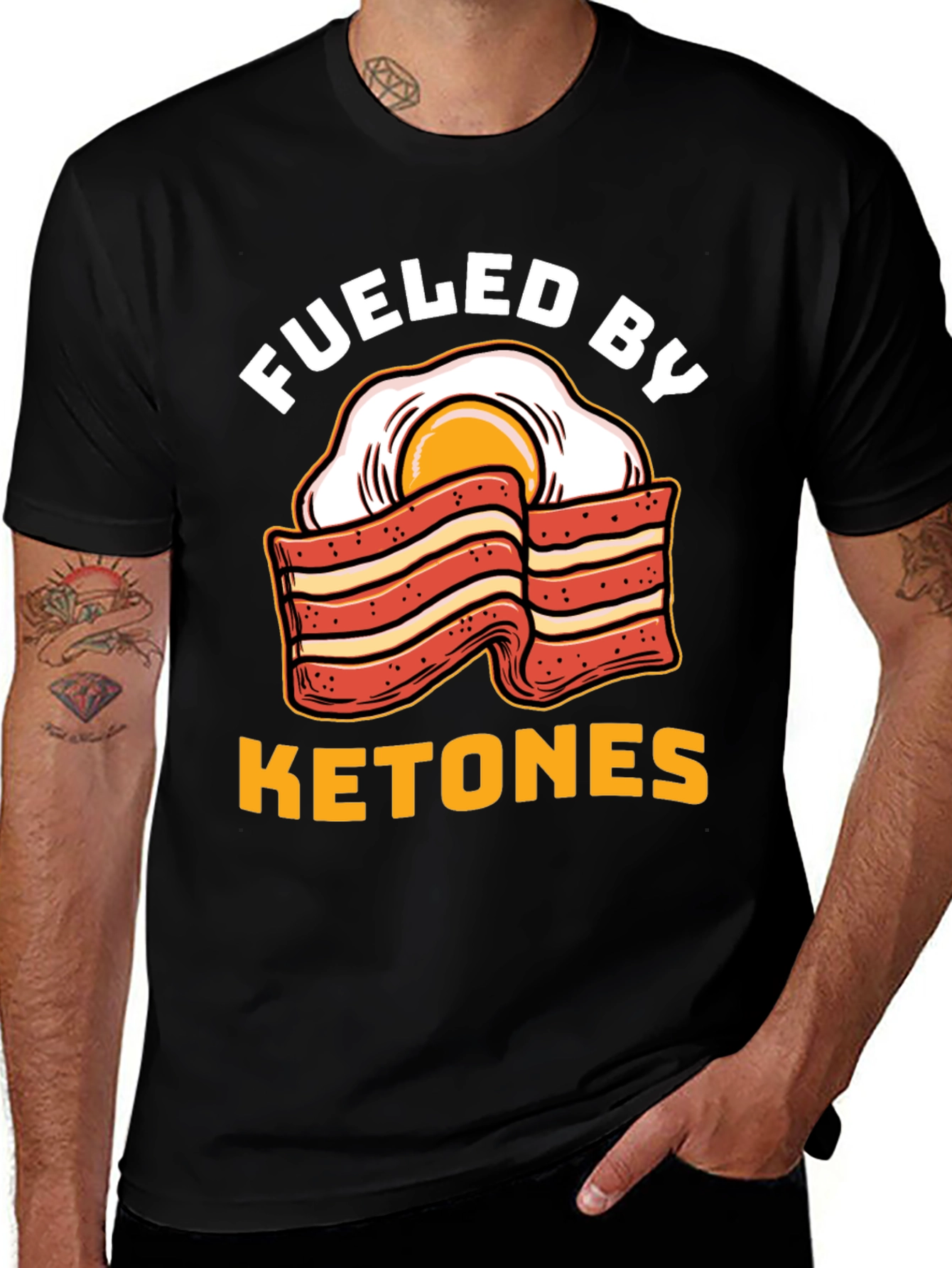 Funny Ketones Bacon & Egg Graphic T-Shirt