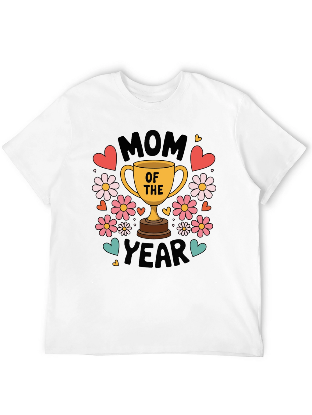 Mom of the Year Graphic T-Shirt - Black