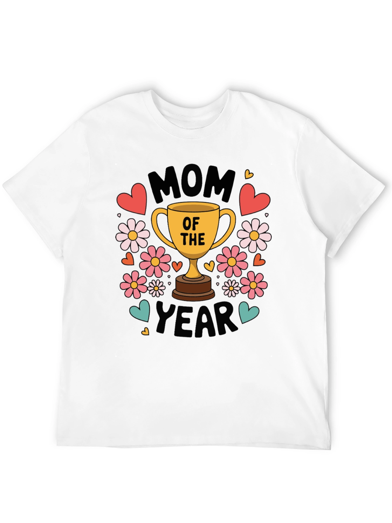 Mom of the Year Graphic T-Shirt - Black