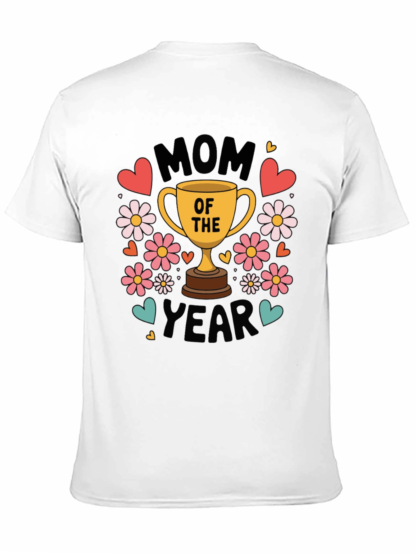 Mom of the Year Graphic T-Shirt - Black