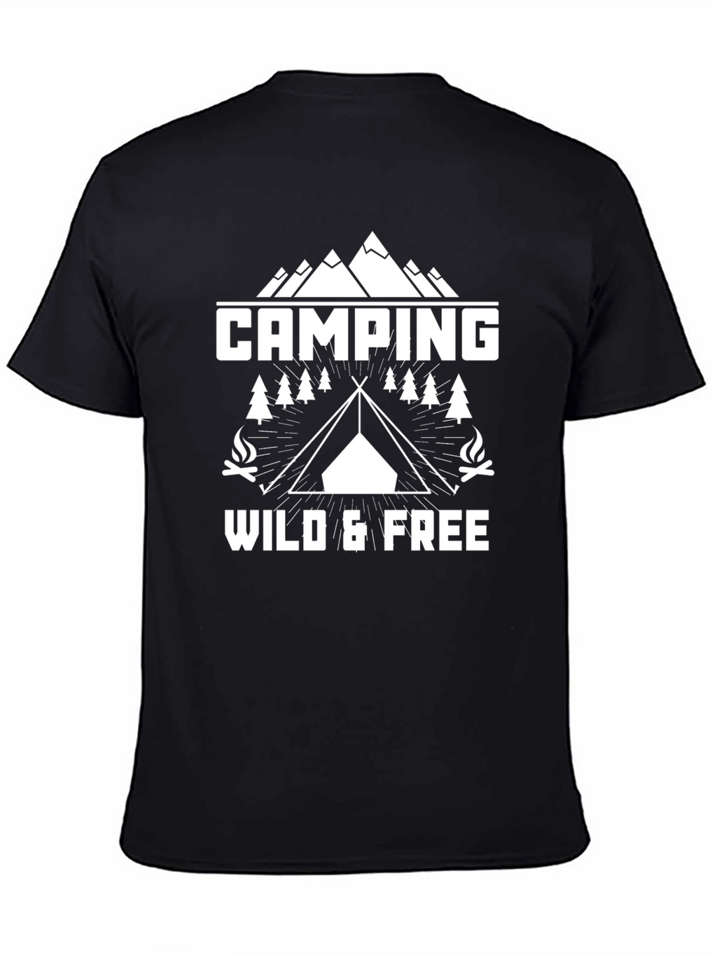 Camping Wild & Free Graphic T-Shirt - Black