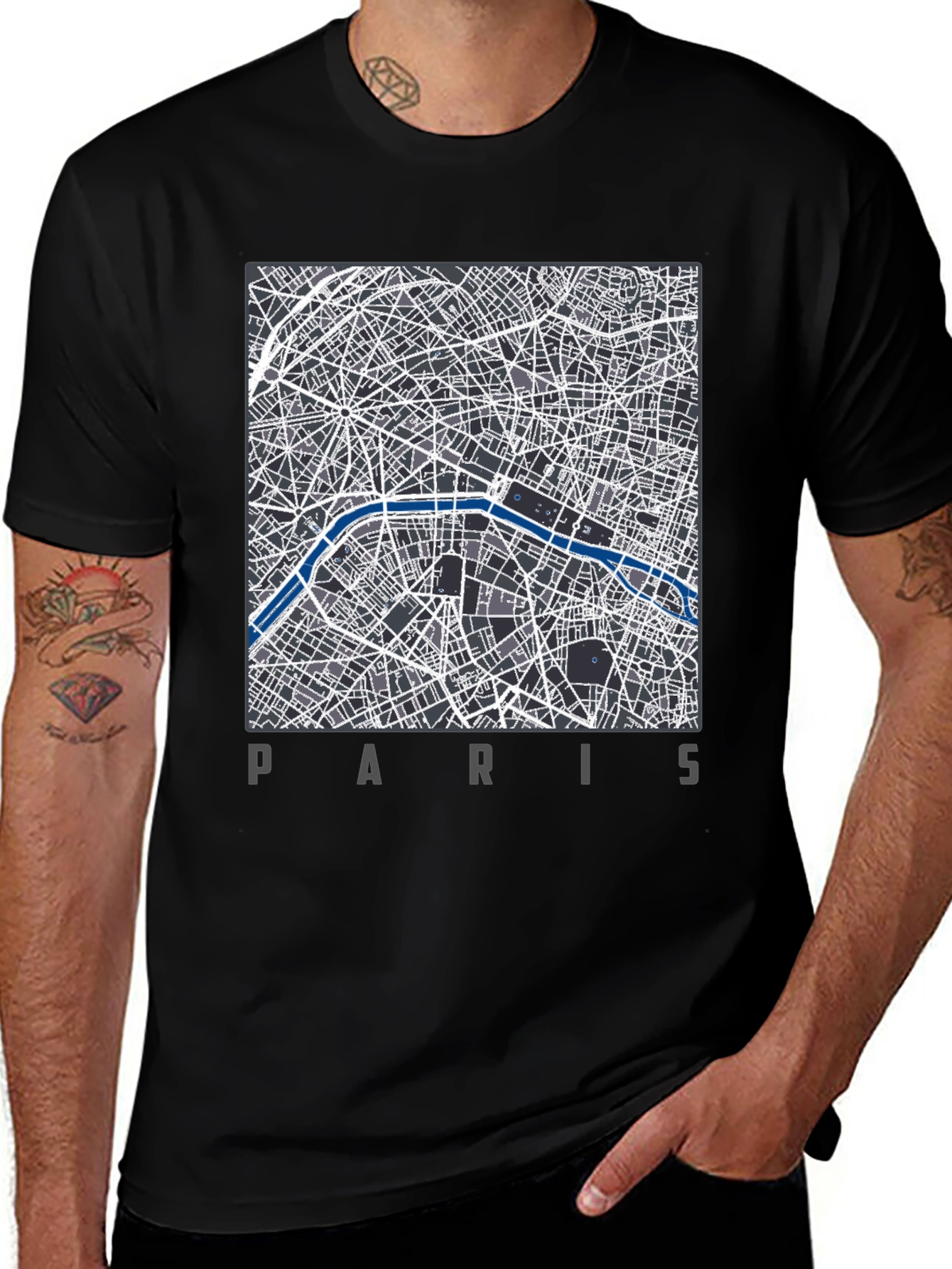 Paris Map T-Shirt - Stylish City Design