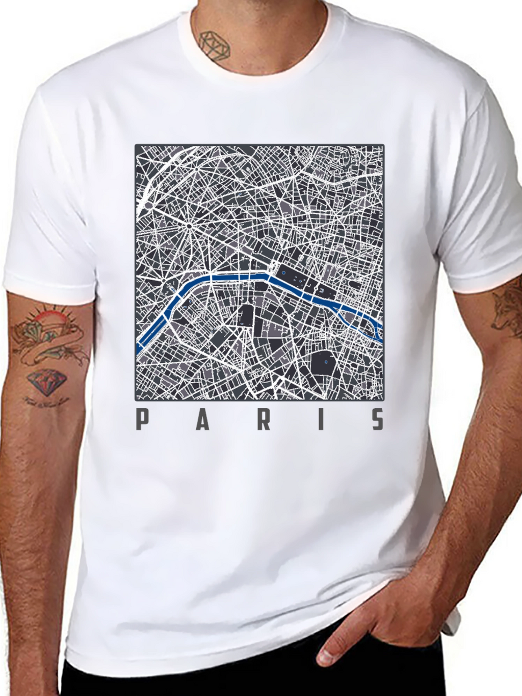 Paris Map T-Shirt - Stylish City Design
