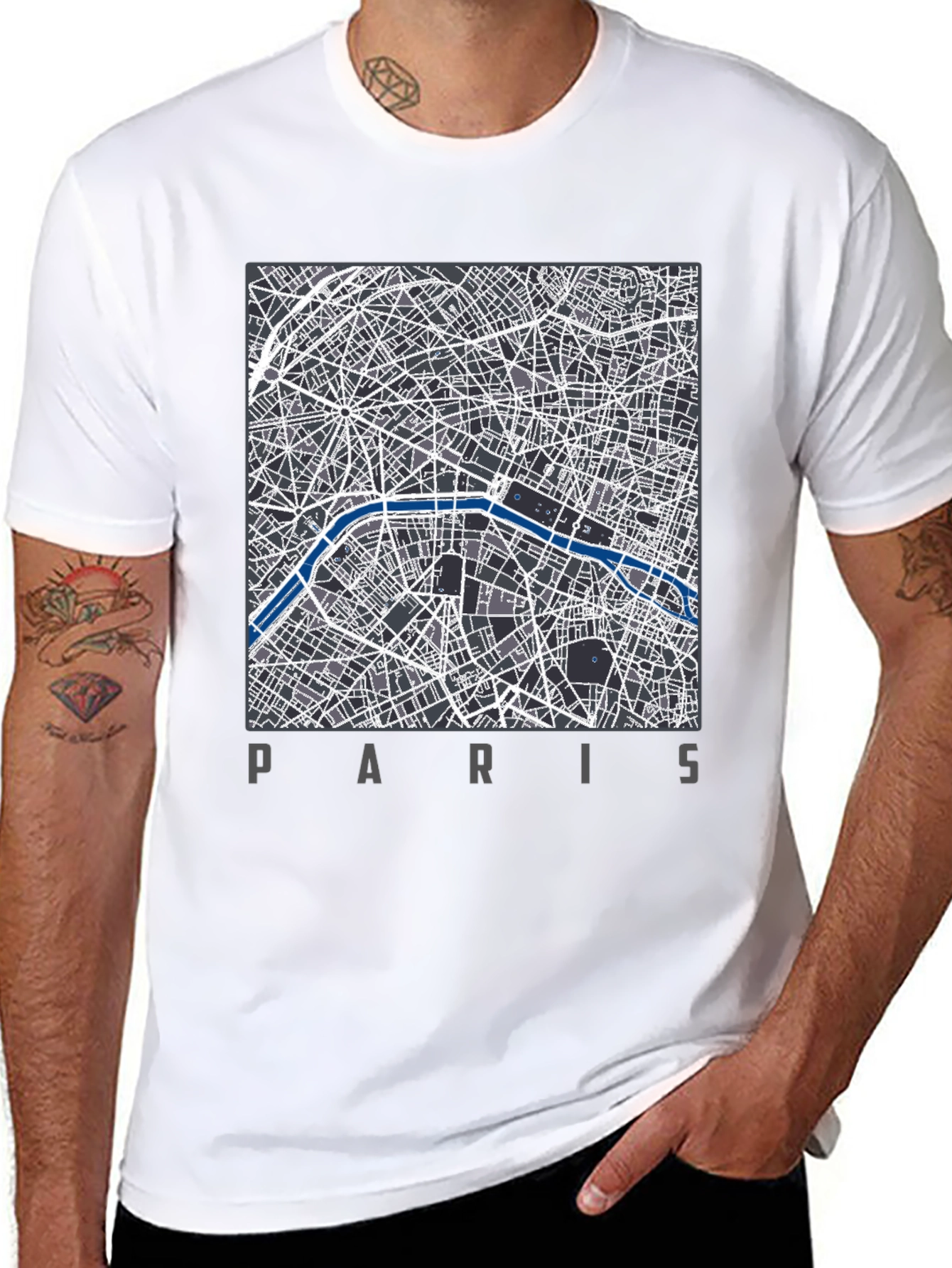 Paris Map T-Shirt - Stylish City Design