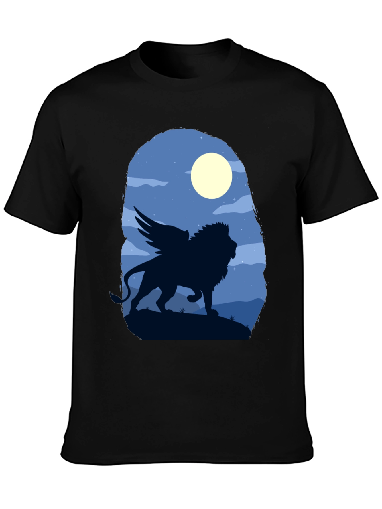 Winged Lion Graphic Tee - Black