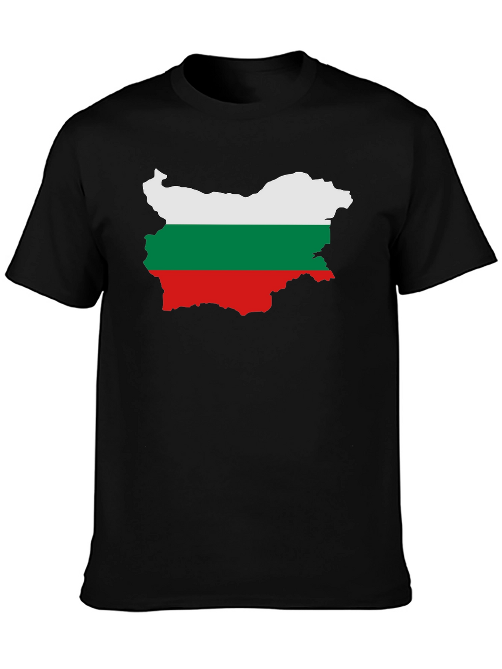 Bulgaria Flag Map Graphic Tee - Black Unisex T-Shirt