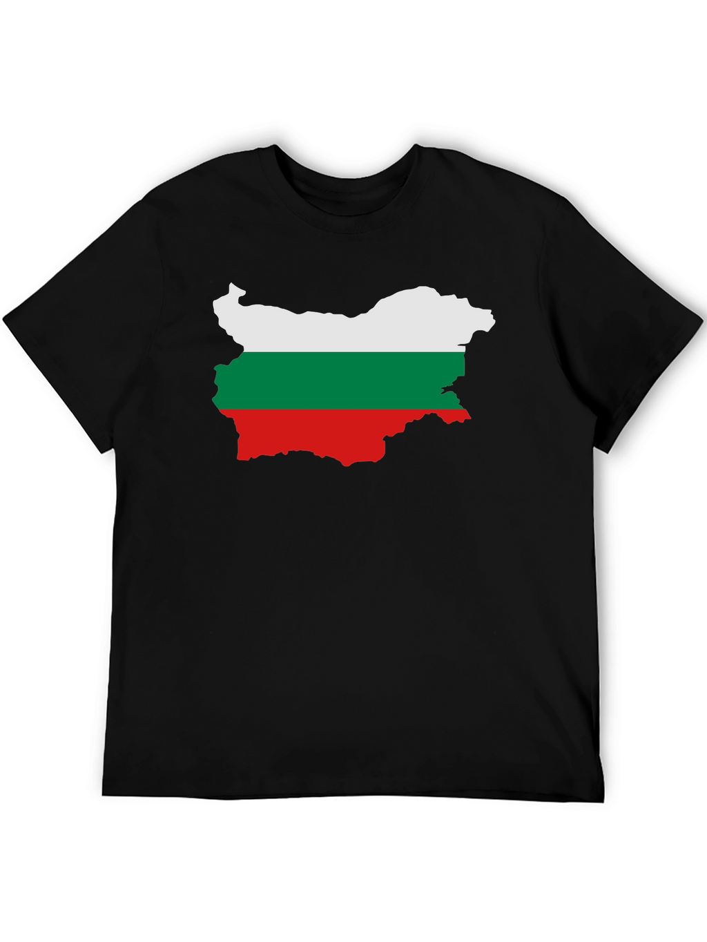 Bulgaria Flag Map Graphic Tee - Black Unisex T-Shirt