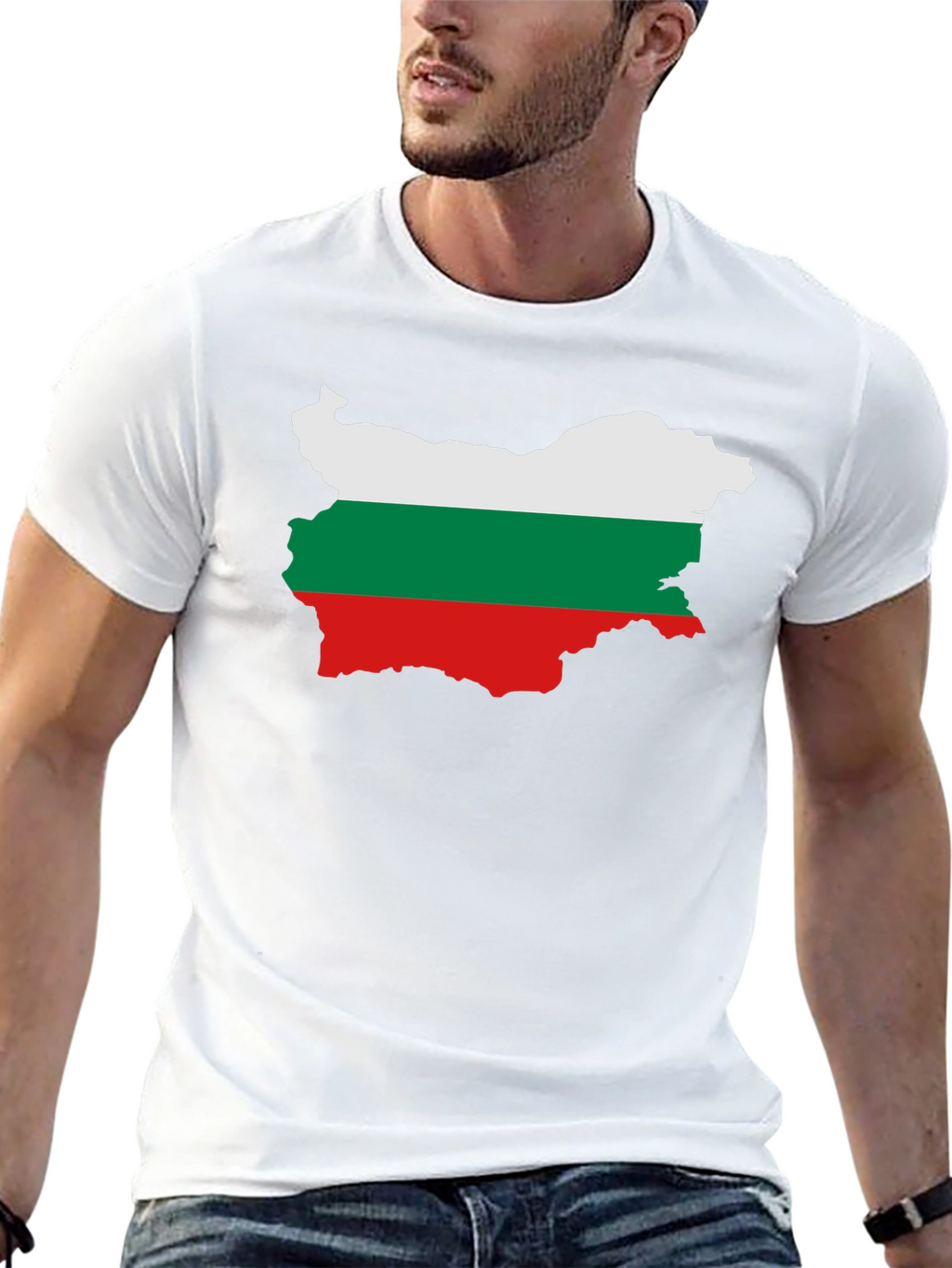 Bulgaria Flag Map Graphic Tee - Black Unisex T-Shirt