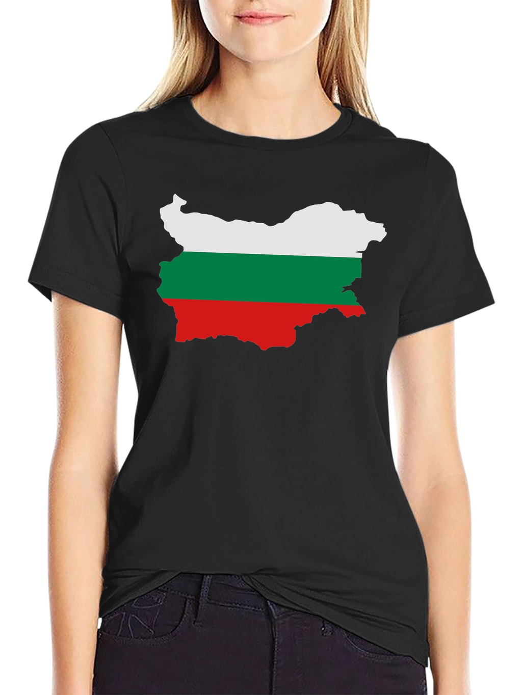 Bulgaria Flag Map Graphic Tee - Black Unisex T-Shirt